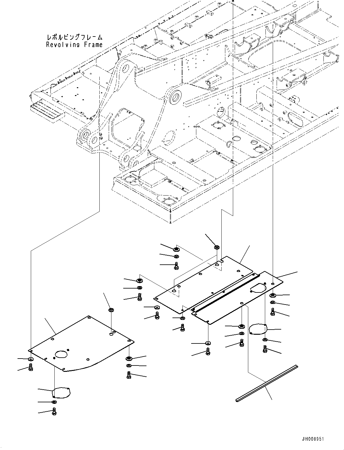 Excavators Komatsu / PC350LC-8M0 S/N 80001-UP(0000758C) / Under Cover, (3/3) (#80001-)(M022003 : M1810-016003)