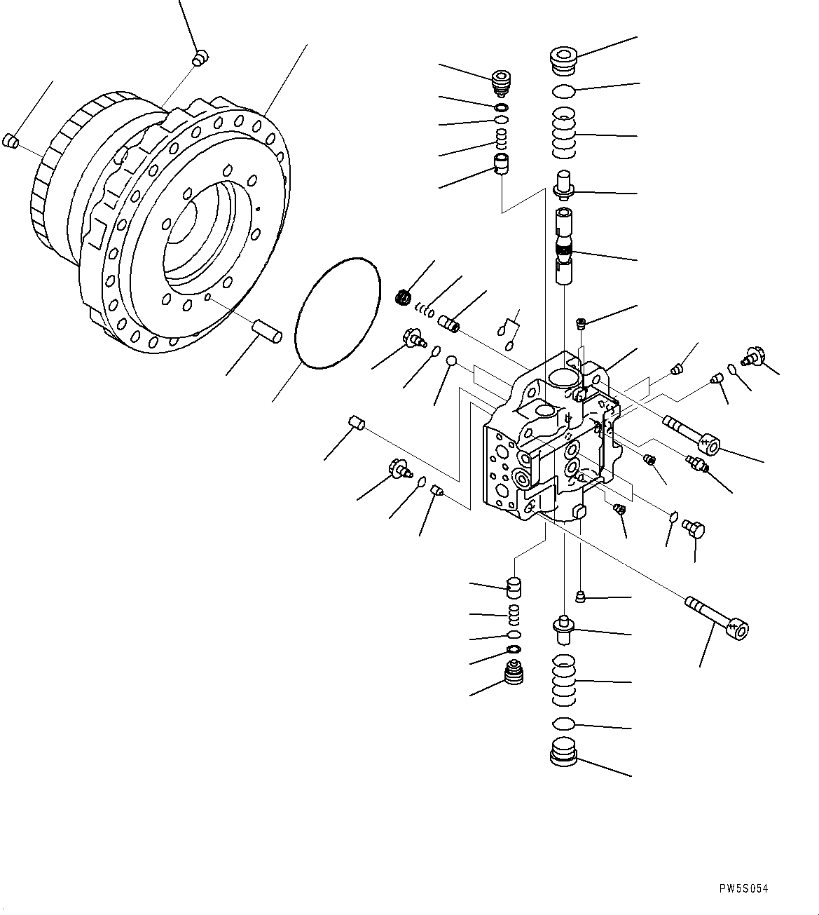 Excavators Komatsu / PC350LC-8M0 S/N 80001-UP(0000758C) / Travel Motor and Final Drive, Travel Motor, R.H. (1/3) (#80001-)(P003005 : P1210-006005)