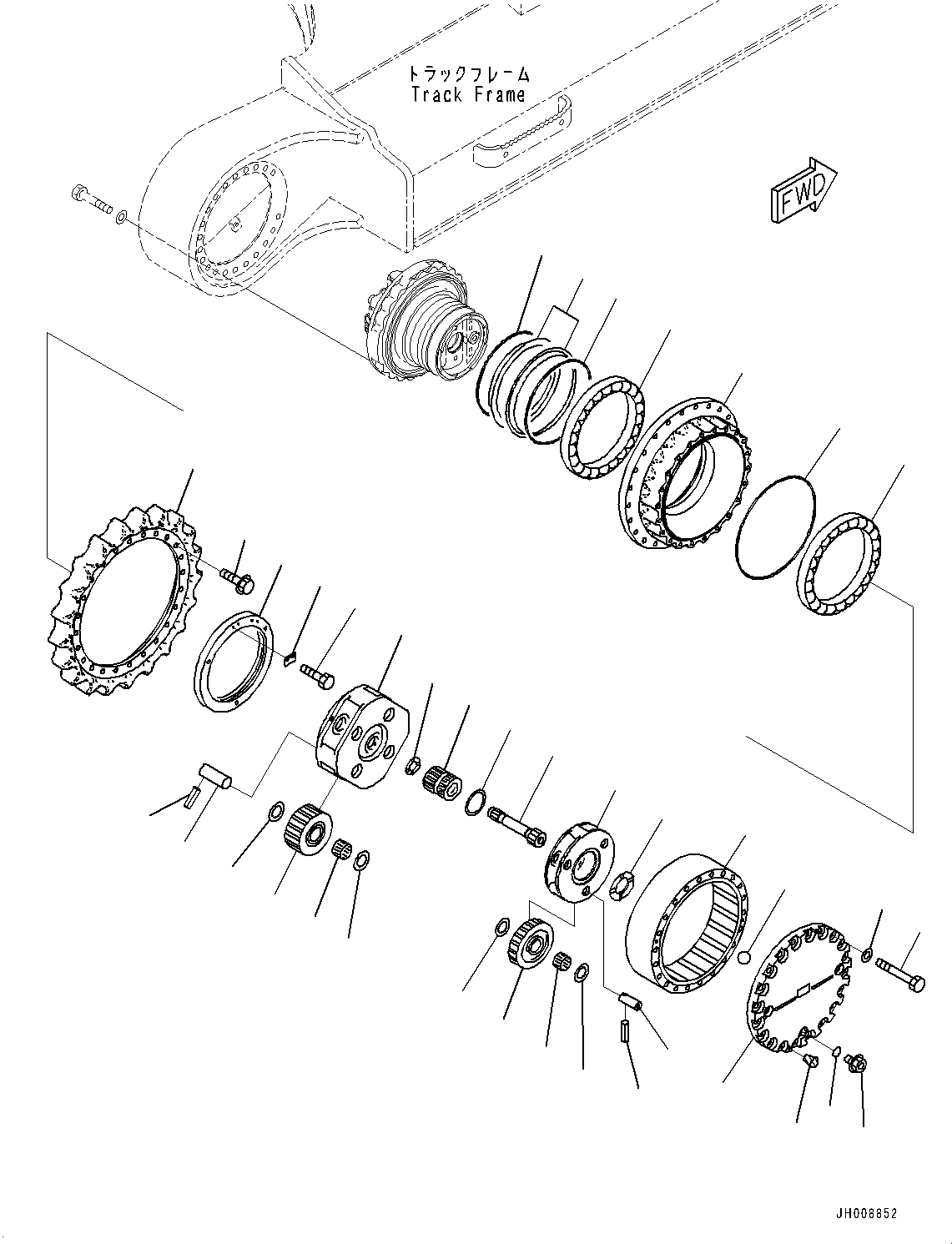 Excavators Komatsu / PC350LC-8M0 S/N 80001-UP(0000758C) / Travel Motor and Final Drive, Final Drive R.H. (#80001-)(P003008 : P1210-006008)