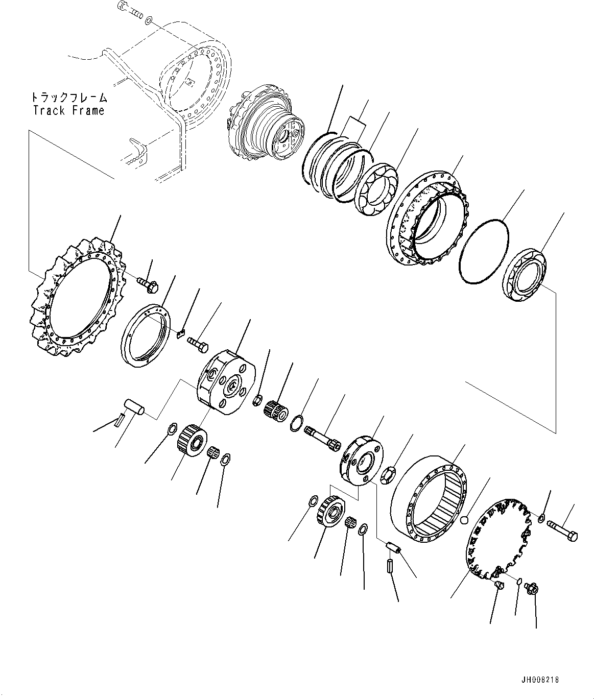 Excavators Komatsu / PC350LC-8M0 S/N 80001-UP(0000758C) / Travel Motor and Final Drive, Carrier, L.H. (#80001-)(P004004 : P1210-007004)