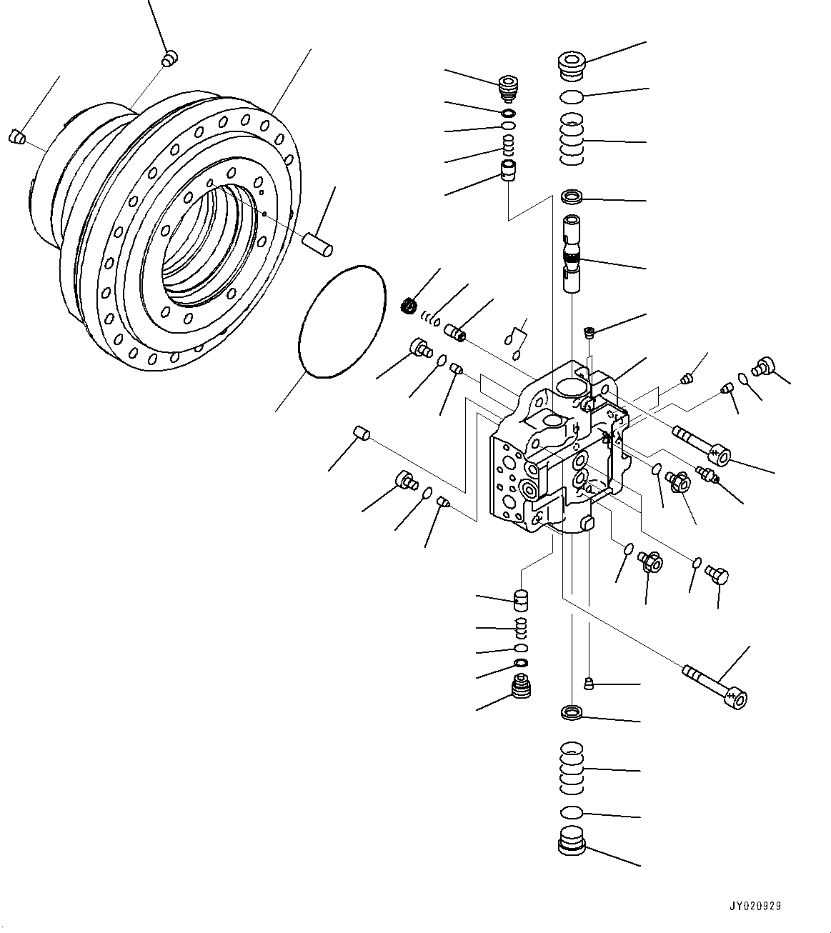 Excavators Komatsu / PC350LC-8M0 S/N 80001-UP(0000758C) / Travel Motor and Final Drive, Travel Motor, R.H. (1/3) (#80001-)(P004005 : P1210-007005)