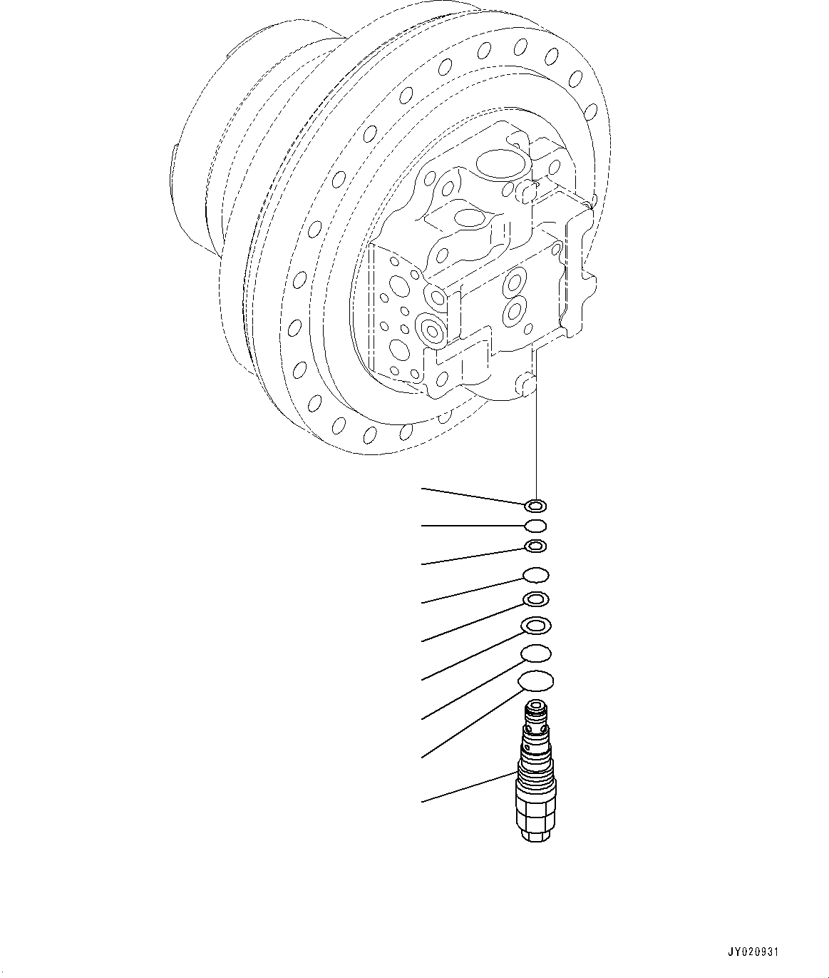 Excavators Komatsu / PC350LC-8M0 S/N 80001-UP(0000758C) / Travel Motor and Final Drive, Travel Motor, R.H. (3/3) (#80001-)(P004007 : P1210-007007)