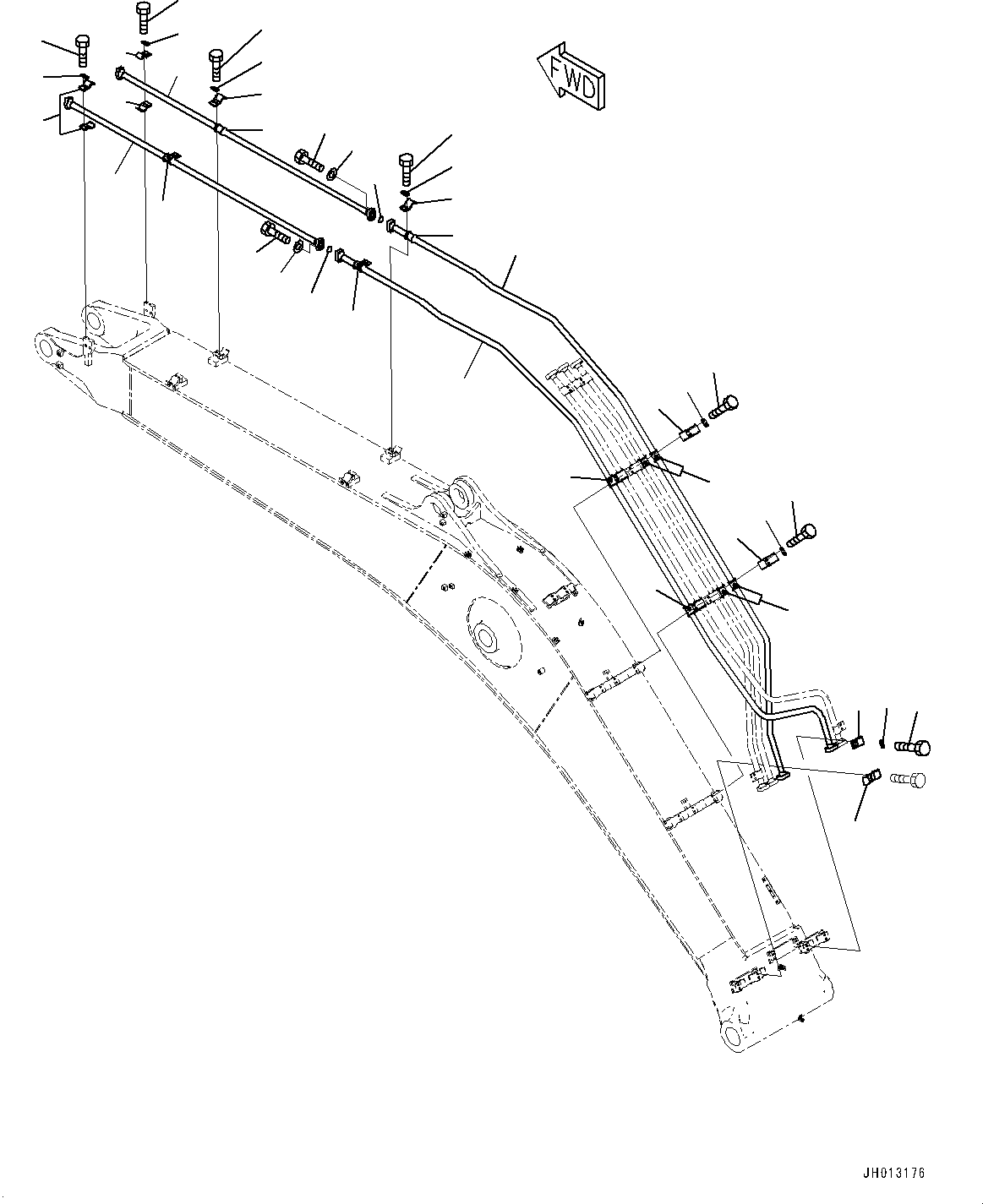 Excavators Komatsu / PC350LC-8M0 S/N 80001-UP(0000758C) / Boom, Bucket Cylinder Piping (#80001-)(T005004 : T1110-030004)