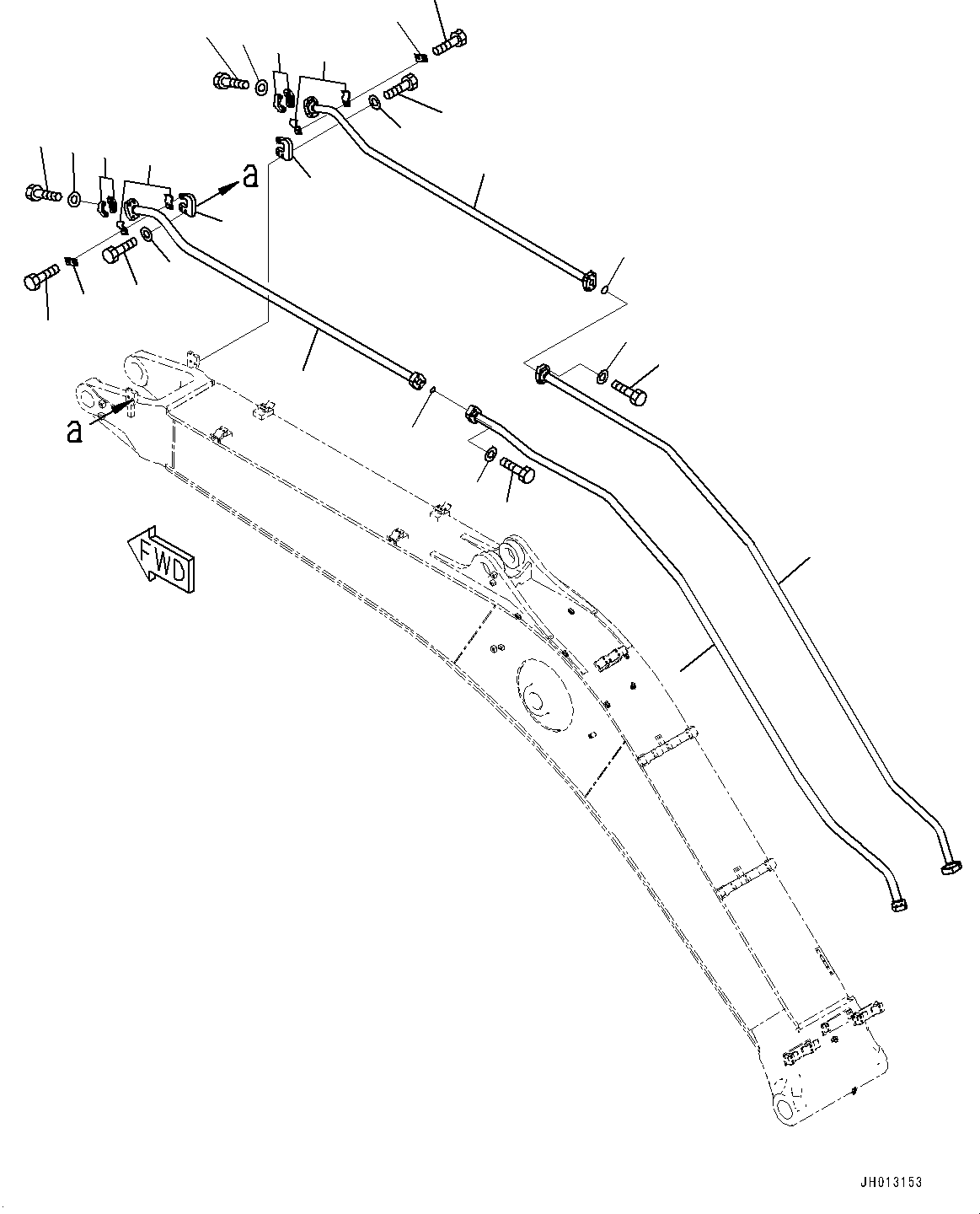 Excavators Komatsu / PC350LC-8M0 S/N 80001-UP(0000758C) / Boom, Additional Piping (#80001-)(T005006 : T1110-030006)