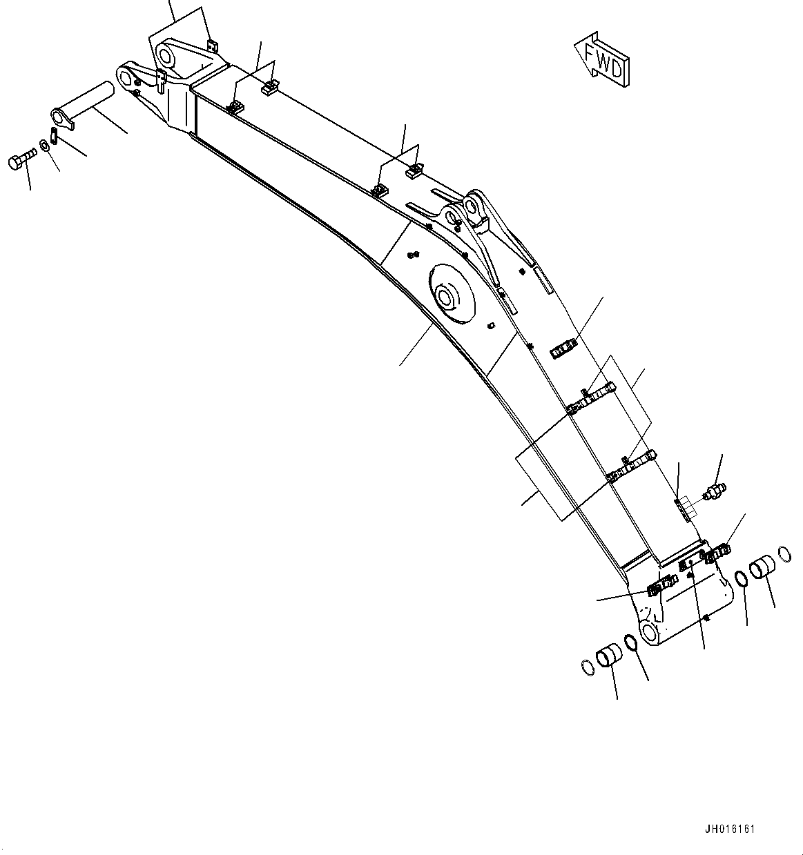 Excavators Komatsu / PC350LC-8M0 S/N 80001-UP(0000758C) / Boom, Boom and Top Pin (#80001-)(T008001 : T1110-034001)