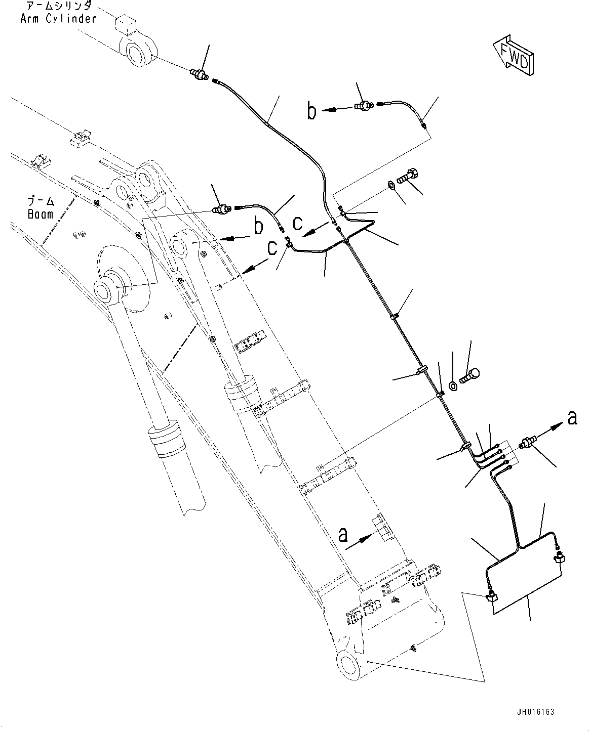 Excavators Komatsu / PC350LC-8M0 S/N 80001-UP(0000758C) / Boom, Lubrication Piping (#80001-)(T007003 : T1110-033003)