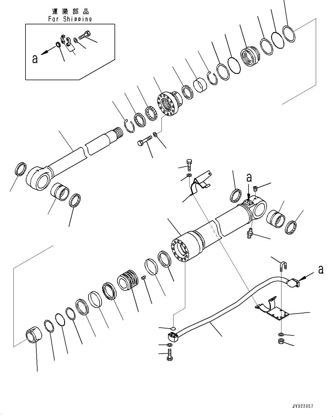 Excavators Komatsu / PC350LC-8M0 S/N 80001-UP(0000758C) / Boom Cylinder, R.H. (#80001-)(T012002 : T1120-010002)