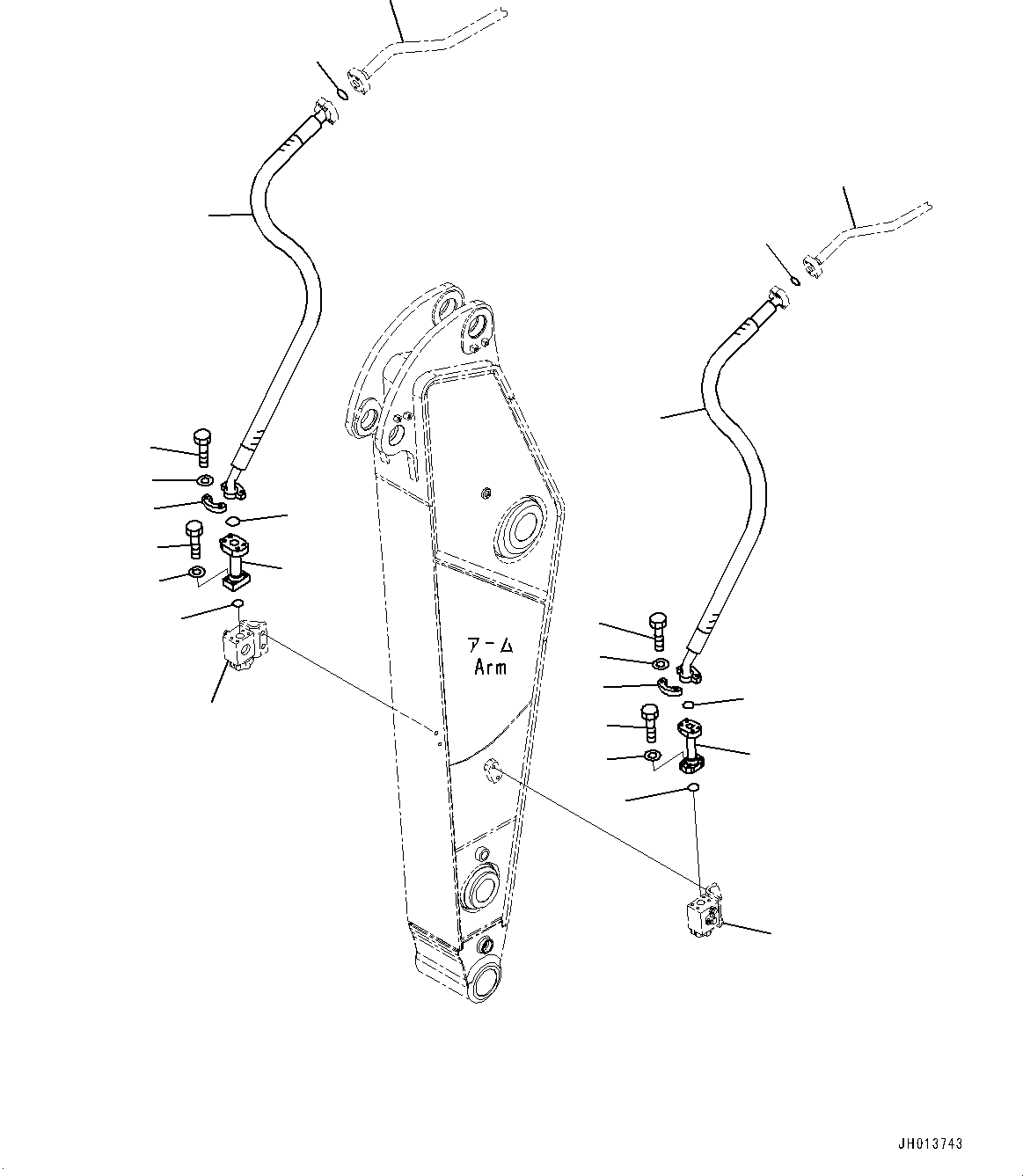 Excavators Komatsu / PC350LC-8M0 S/N 80001-UP(0000758C) / Arm, Additional Piping (#80001-)(T017006 : T1200-045005)