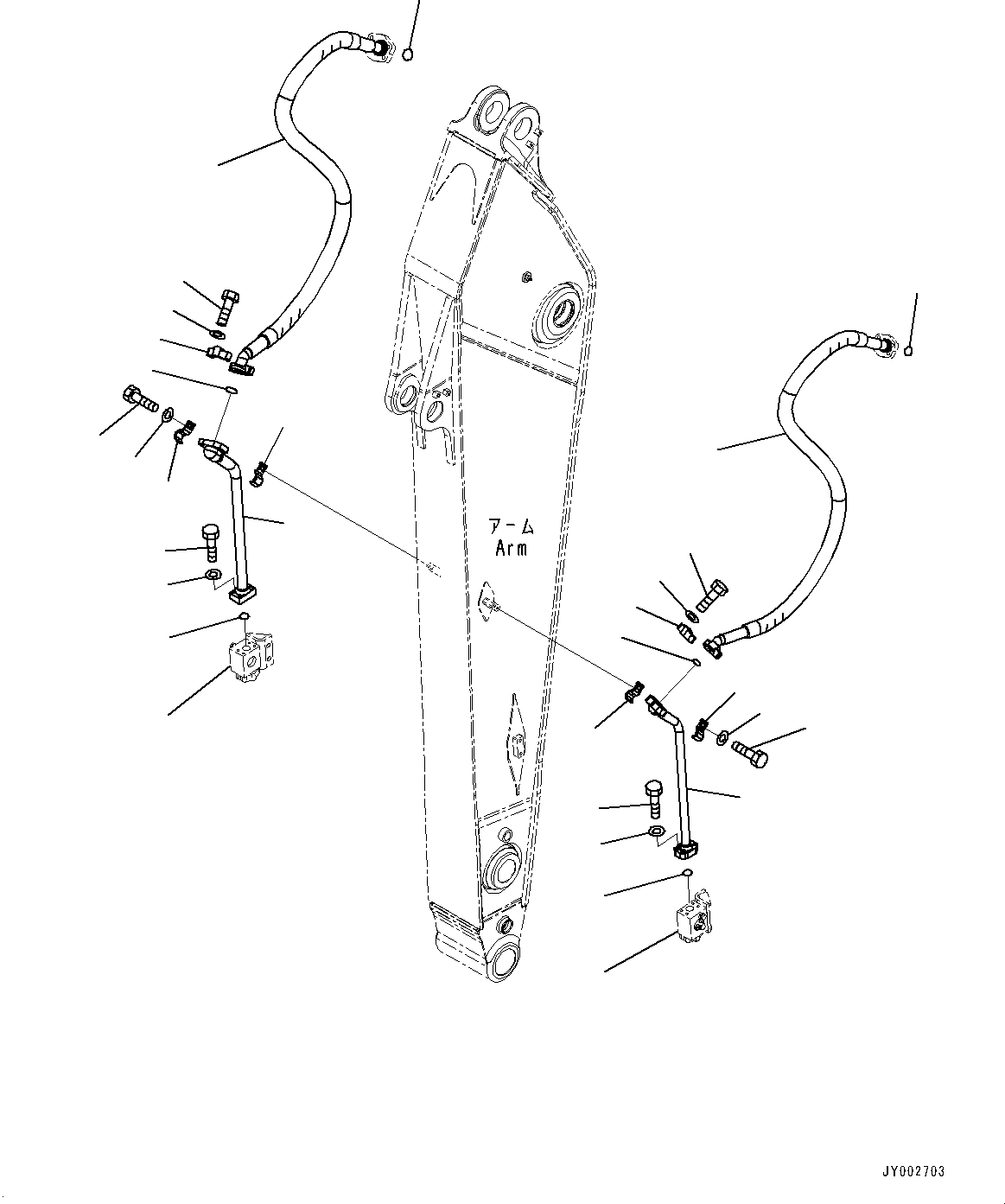 Excavators Komatsu / PC350LC-8M0 S/N 80001-UP(0000758C) / Arm, Additional Piping (#80005-)(T021006 : T1200-048005)