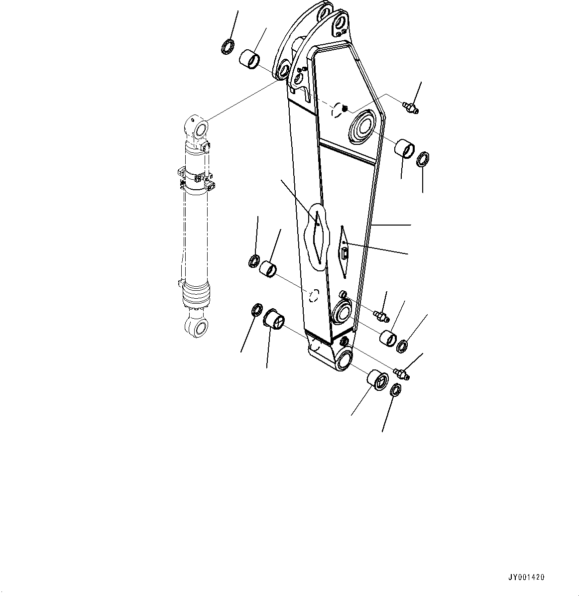 Excavators Komatsu / PC350LC-8M0 S/N 80001-UP(0000758C) / Arm, Arm and Bushing (#80001-)(T022001 : T1200-049001)