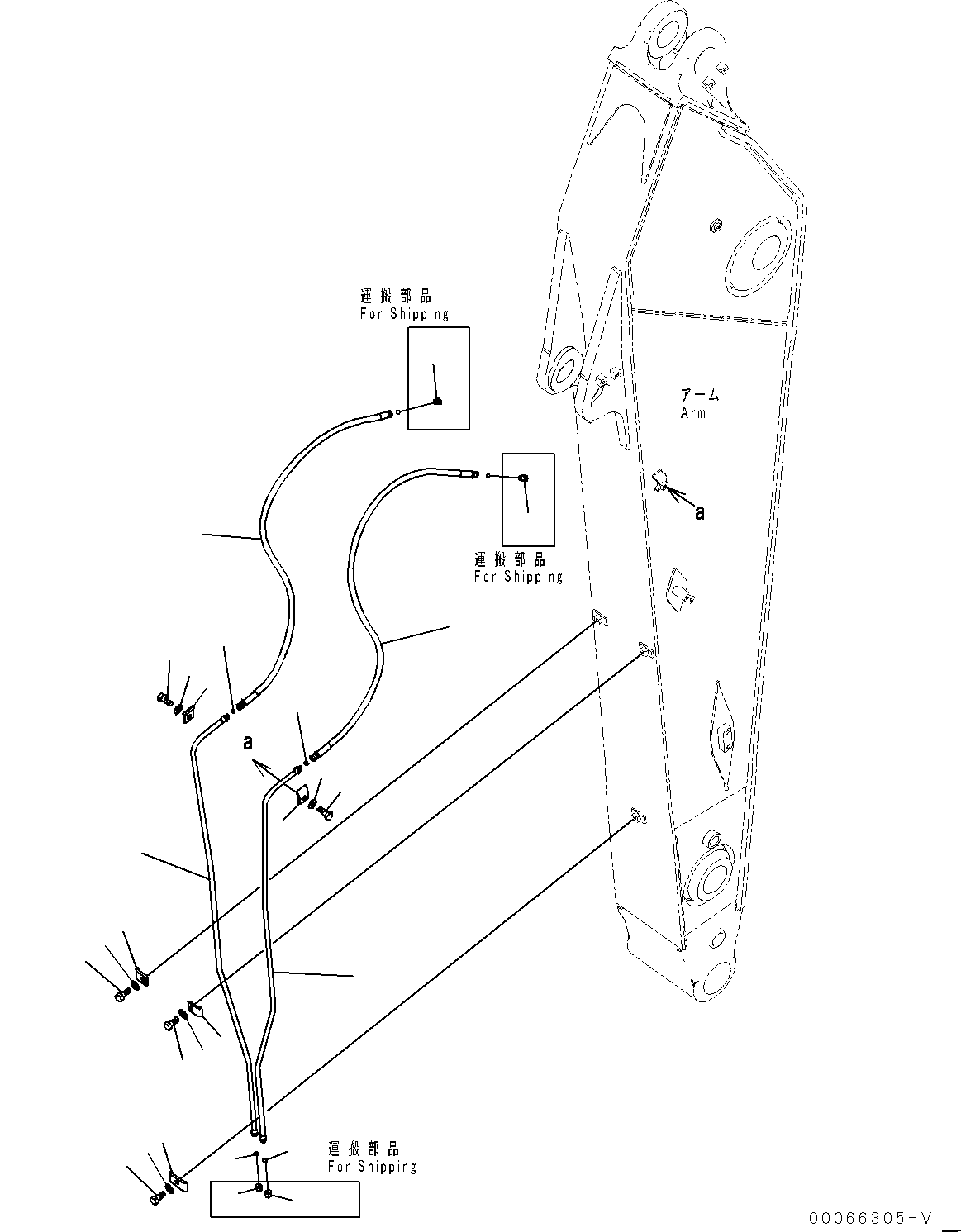 Excavators Komatsu / PC350LC-8M0 S/N 80001-UP(0000758C) / Arm, Quick Coupling Piping (#80001-)(T023007 : T1200-044007)