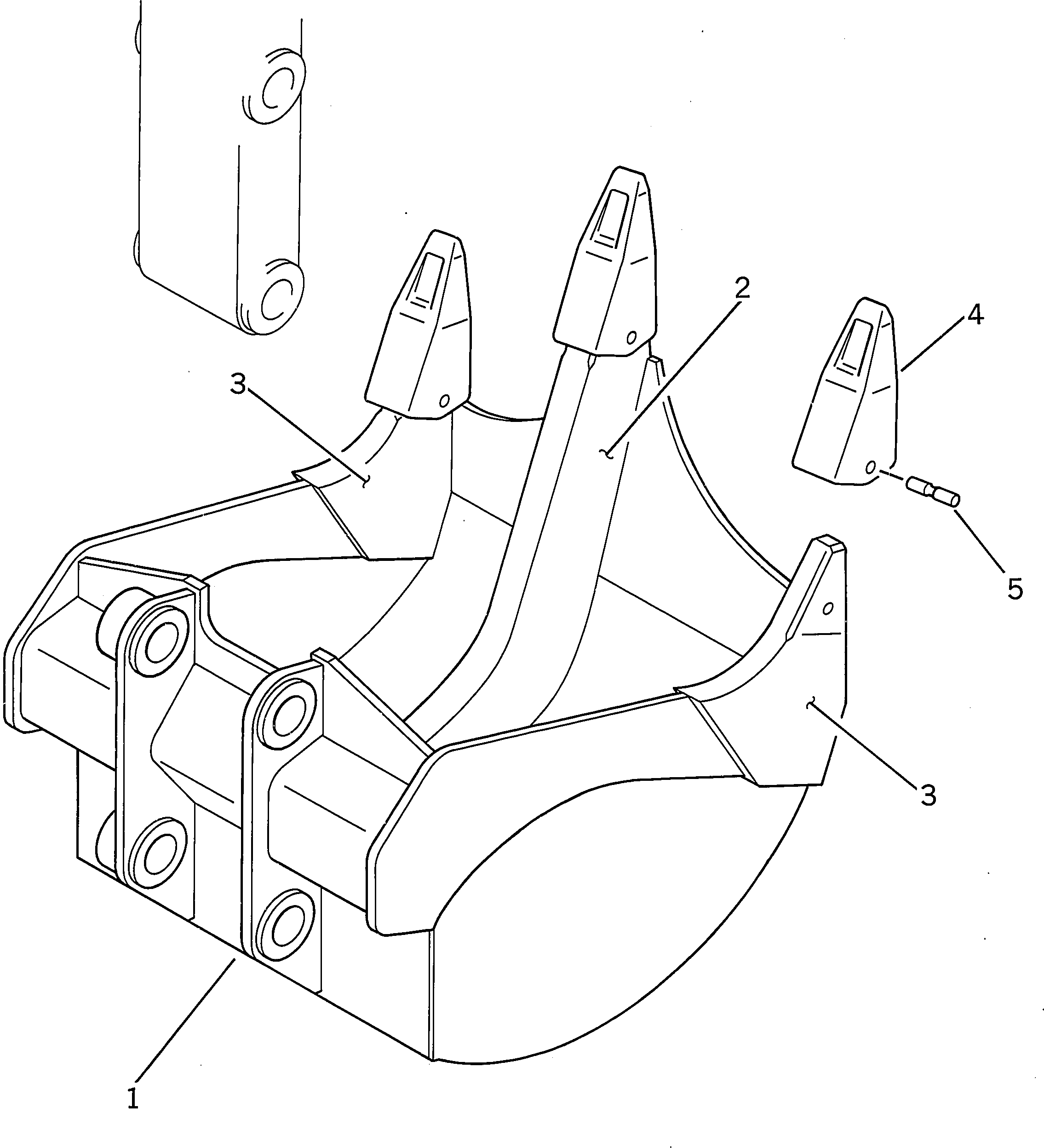 Excavators Komatsu / PC350LC-8M0 S/N 80001-UP(0000758C) / Ripper Bucket (#80001-)(T026001 : T1510-002001)