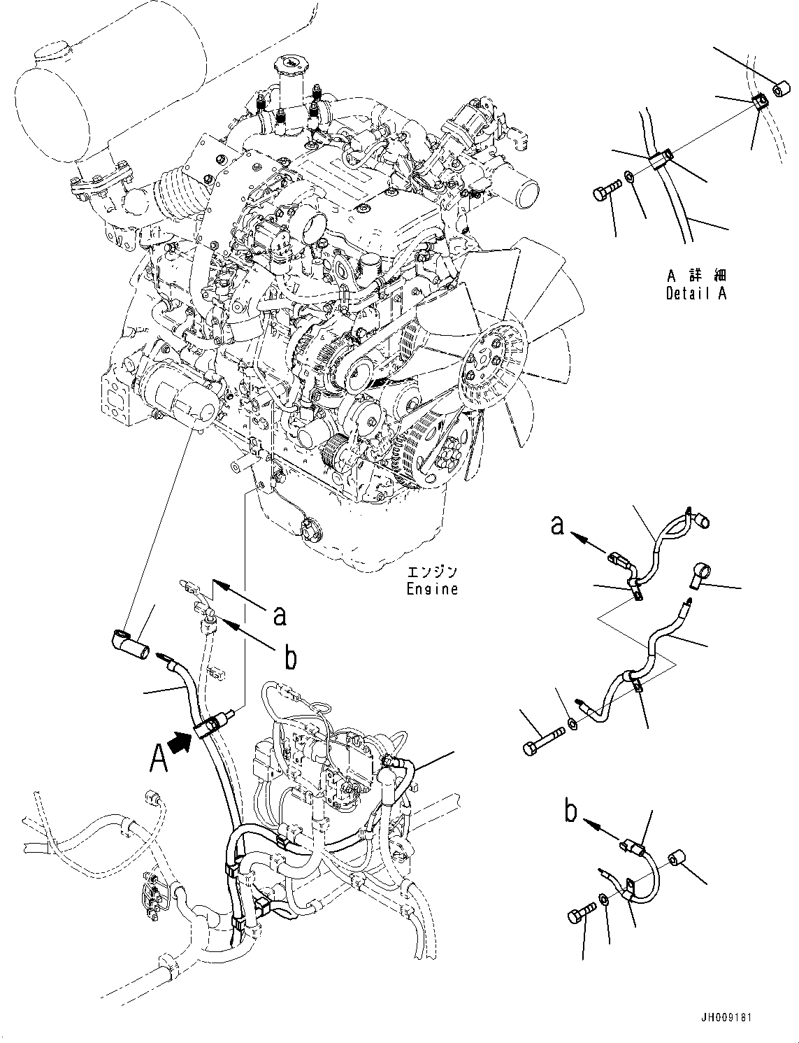 Komatsu parts book diagram for PC170LC-10 S/N 30001-UP: ELECTRIC WIRING HARNESS, ENGINE WIRING HARNESS (1/2) (#30001-)
