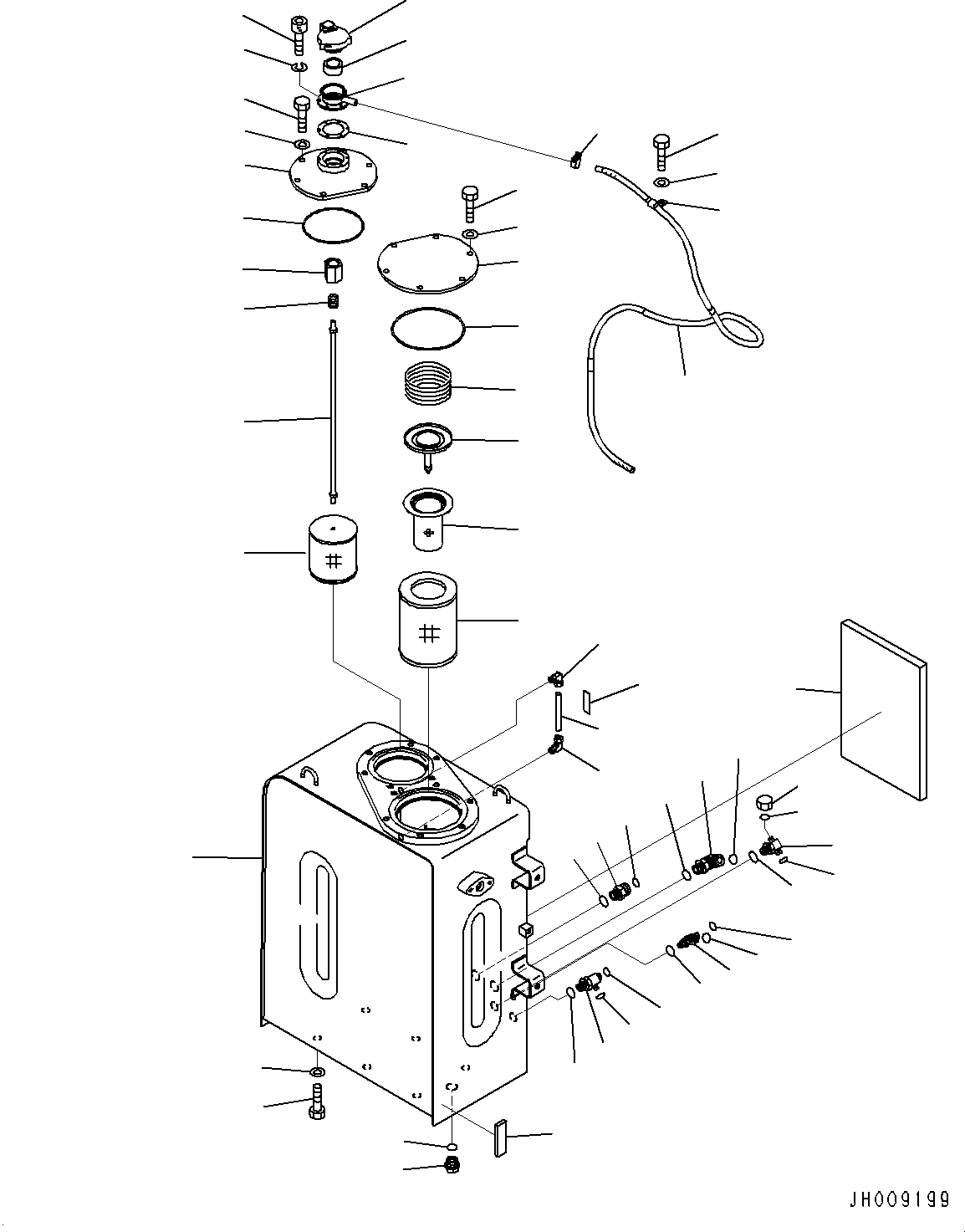 Komatsu parts book diagram for PC170LC-10 S/N 30001-UP: HYDRAULIC TANK (#30001-30905)