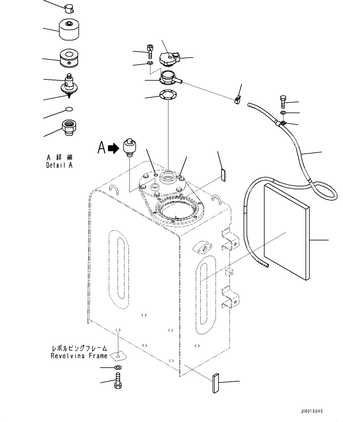 Komatsu parts book diagram for PC170LC-10 S/N 30001-UP: HYDRAULIC TANK, (2/2) (#30906-)