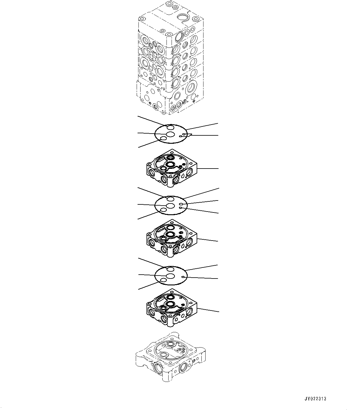 Komatsu parts book diagram for PC170LC-10 S/N 30001-UP: CONTROL VALVE, INNER PARTS (9/27) (#30001-)