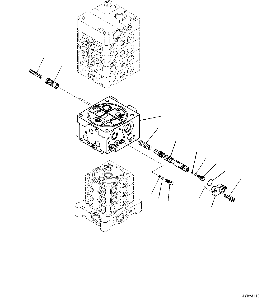 Komatsu parts book diagram for PC170LC-10 S/N 30001-UP: CONTROL VALVE, INNER PARTS (6/27) (#30001-)