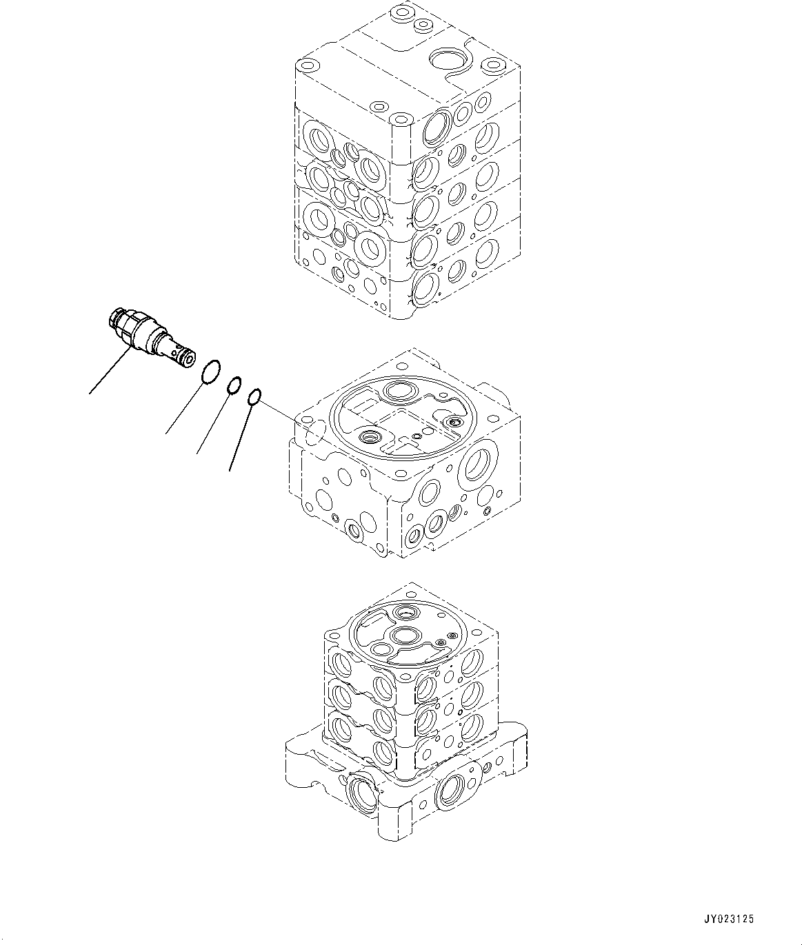 Komatsu parts book diagram for PC170LC-10 S/N 30001-UP: CONTROL VALVE, INNER PARTS (14/27) (#30001-)