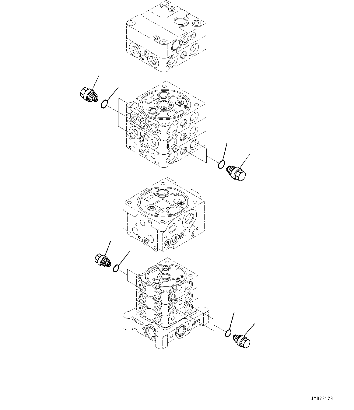 Komatsu parts book diagram for PC170LC-10 S/N 30001-UP: CONTROL VALVE, INNER PARTS (16/27) (#30001-)