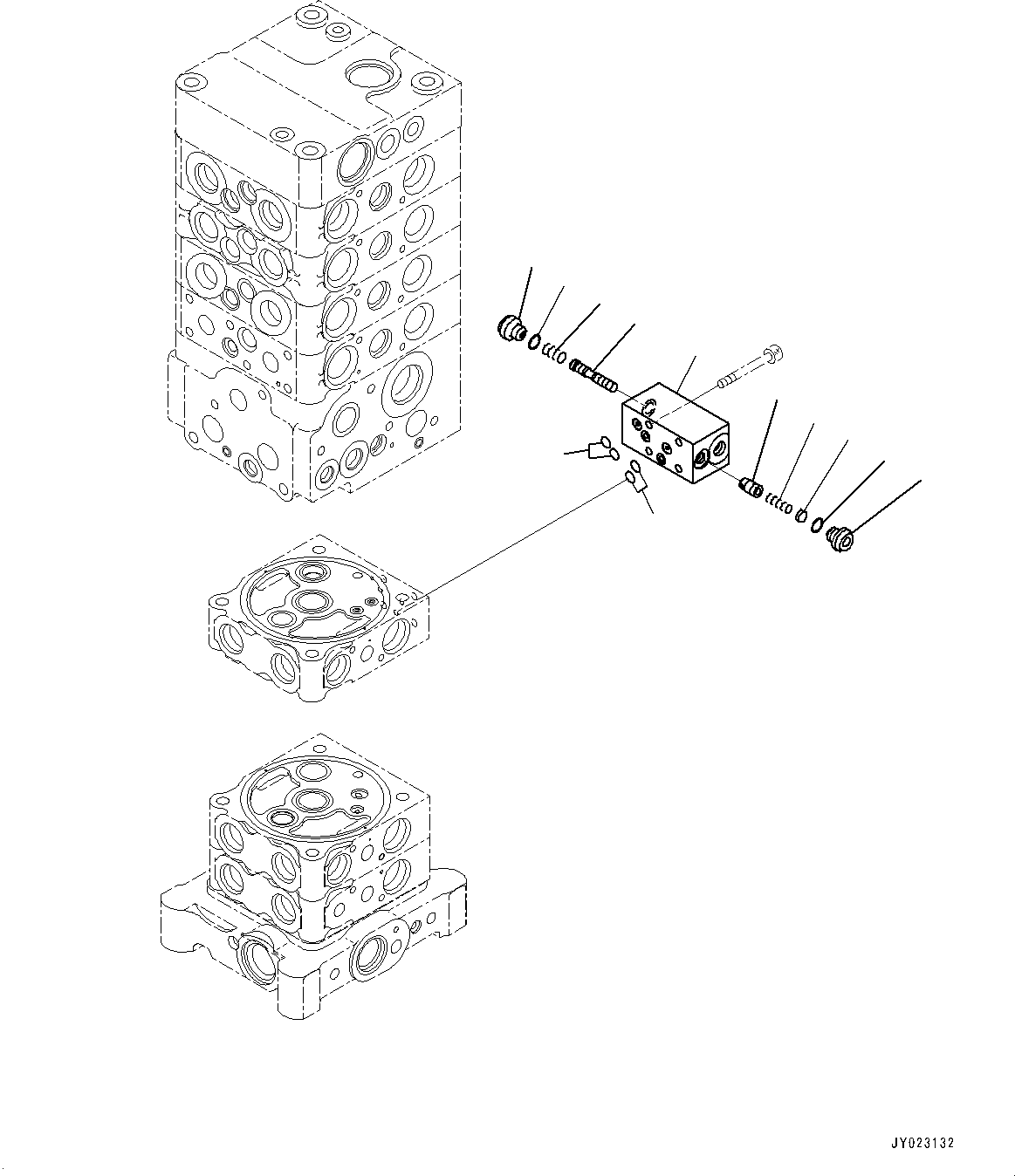 Komatsu parts book diagram for PC170LC-10 S/N 30001-UP: CONTROL VALVE, INNER PARTS (20/27) (#30001-)