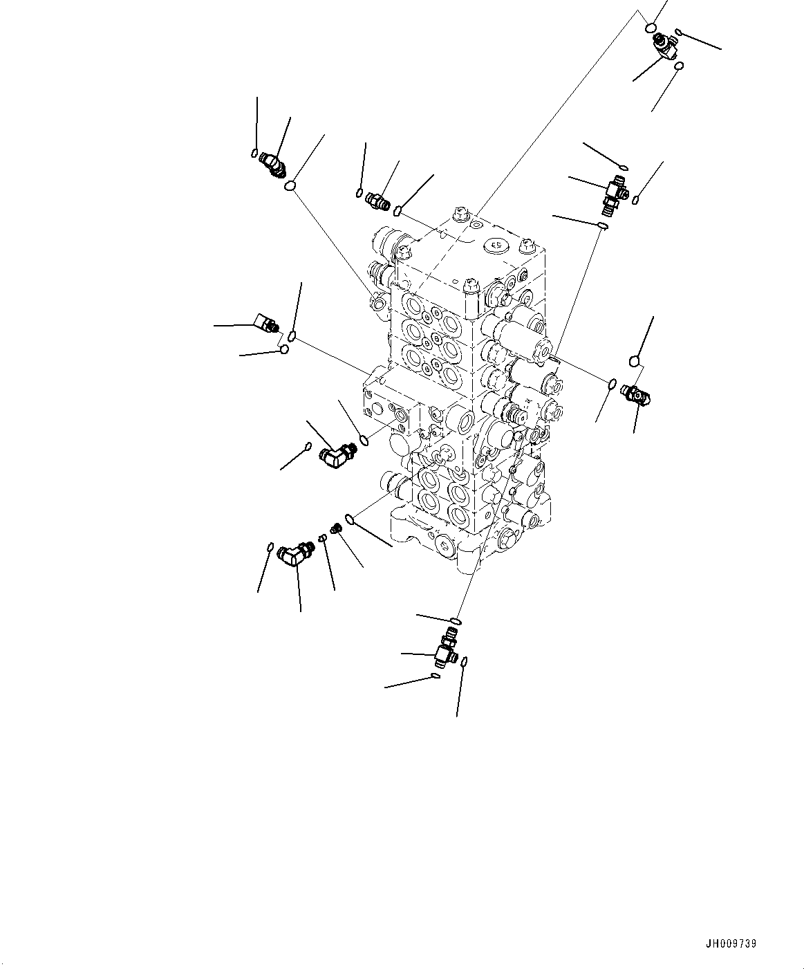 Komatsu parts book diagram for PC170LC-10 S/N 30001-UP: CONTROL VALVE, CONNECTING PARTS (2/2) (#30001-)