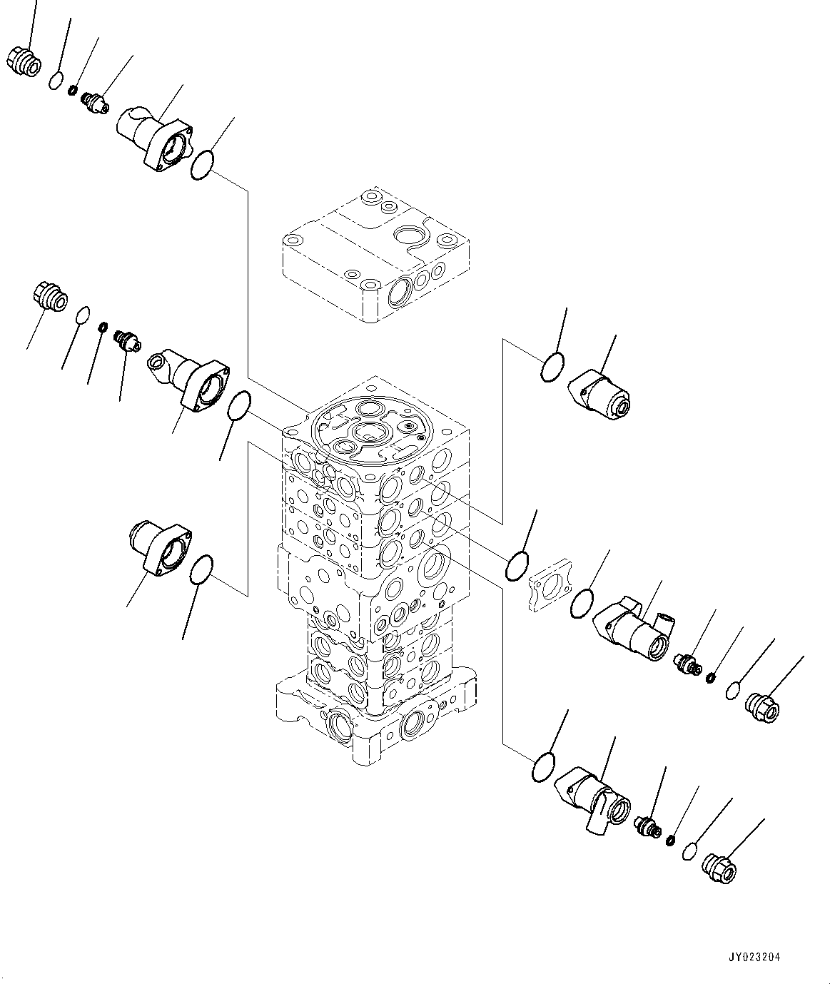 Komatsu parts book diagram for PC170LC-10 S/N 30001-UP: CONTROL VALVE, INNER PARTS (3/26) (#30001-)