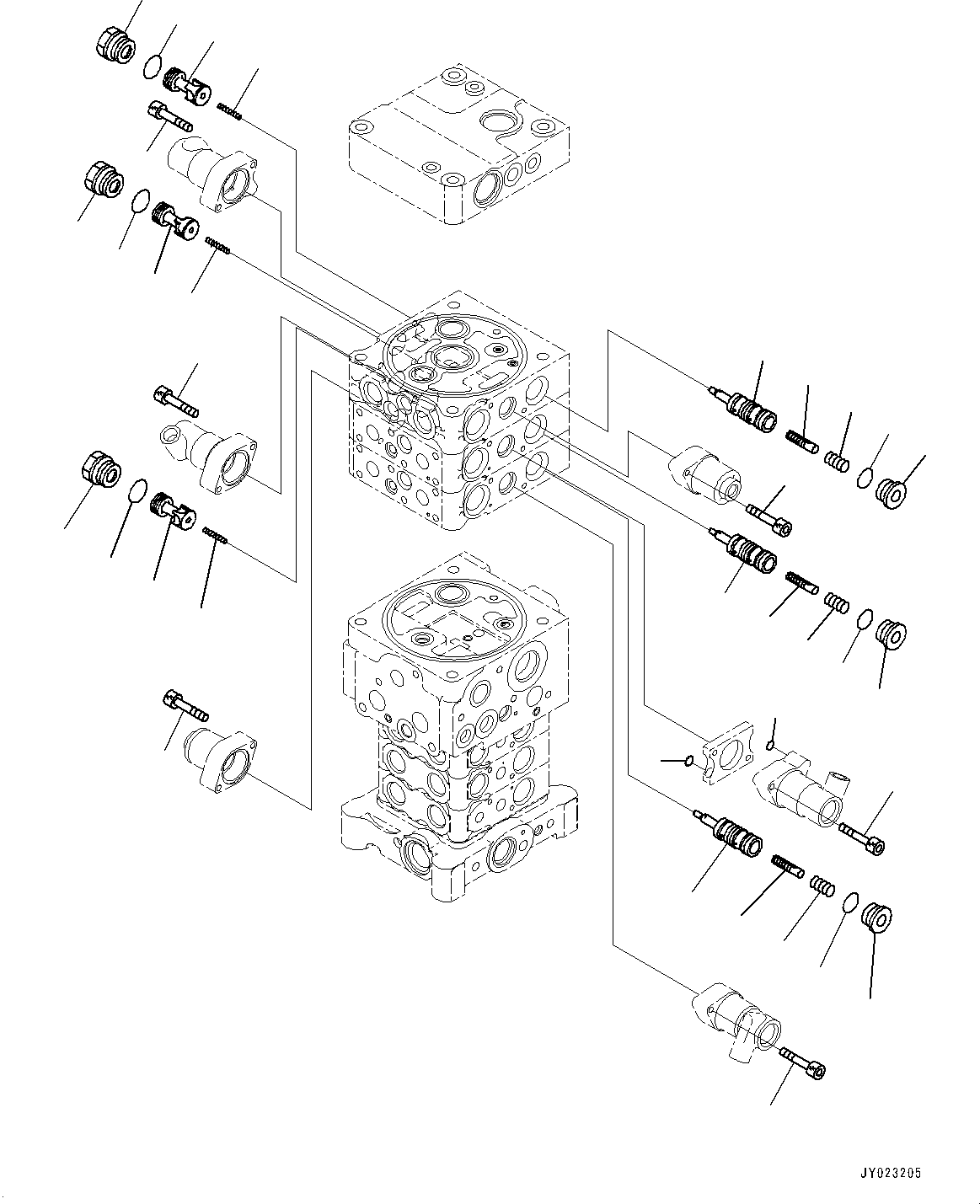 Komatsu parts book diagram for PC170LC-10 S/N 30001-UP: CONTROL VALVE, INNER PARTS (4/26) (#30001-)