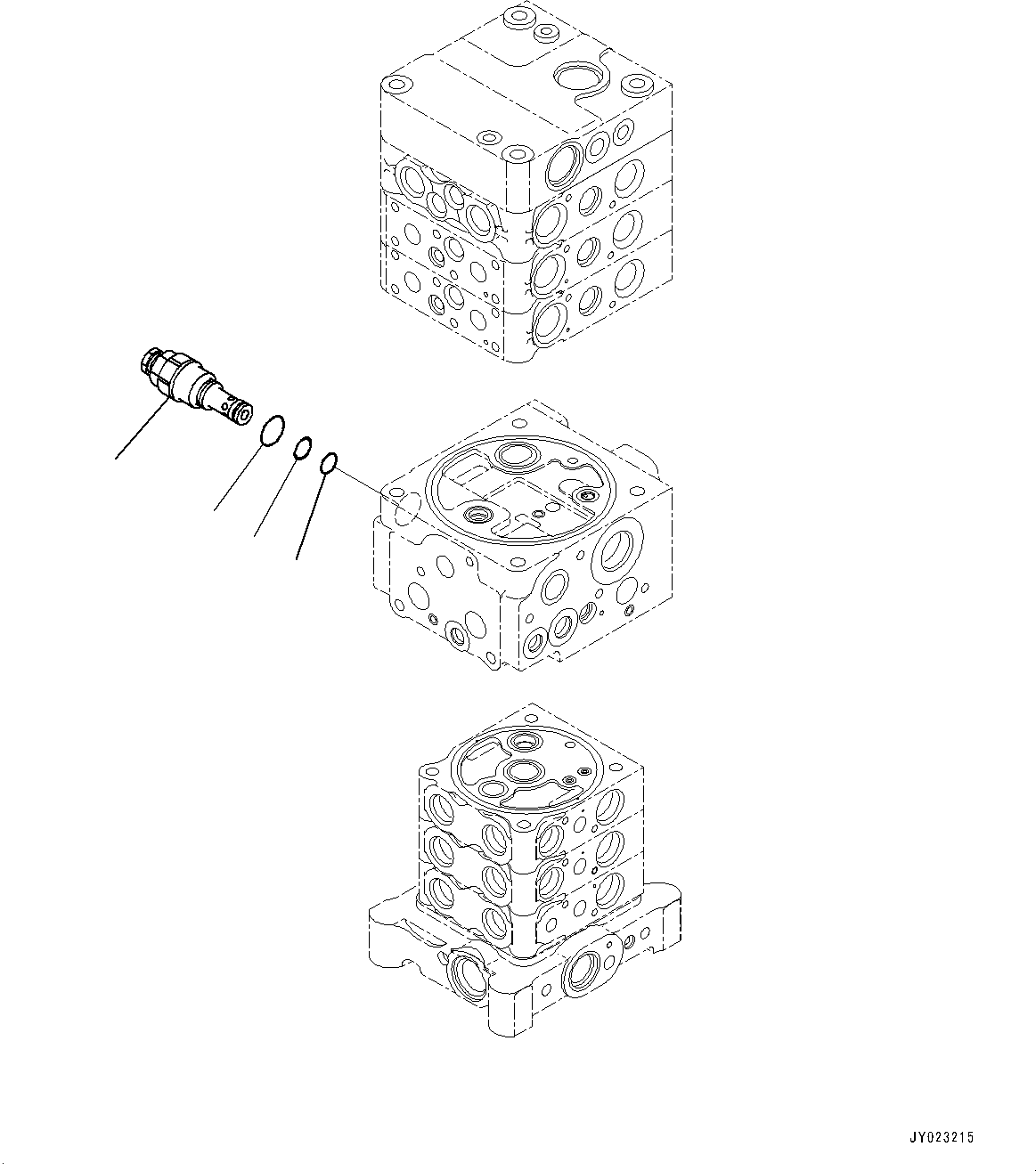 Komatsu parts book diagram for PC170LC-10 S/N 30001-UP: CONTROL VALVE, INNER PARTS (14/26) (#30001-)