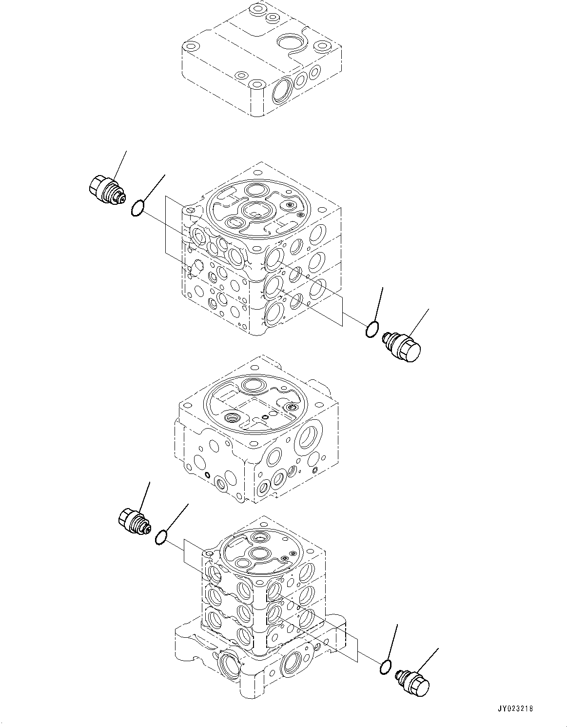 Komatsu parts book diagram for PC170LC-10 S/N 30001-UP: CONTROL VALVE, INNER PARTS (17/26) (#30001-)