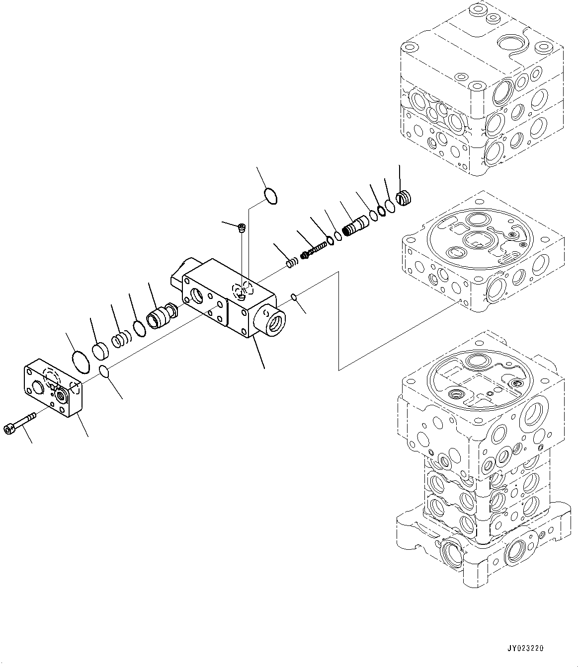 Komatsu parts book diagram for PC170LC-10 S/N 30001-UP: CONTROL VALVE, INNER PARTS (19/26) (#30001-)
