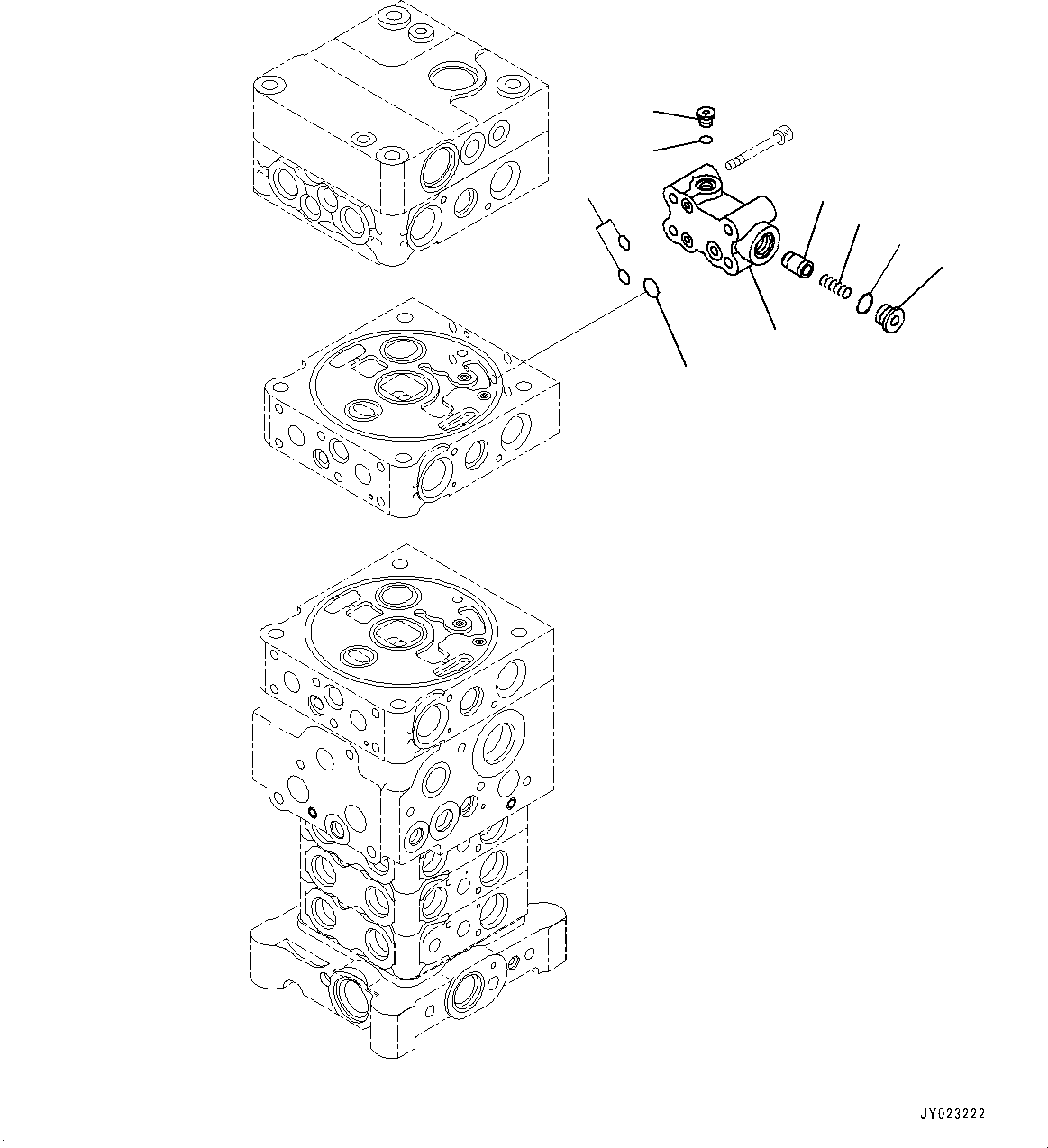 Komatsu parts book diagram for PC170LC-10 S/N 30001-UP: CONTROL VALVE, INNER PARTS (21/26) (#30001-)