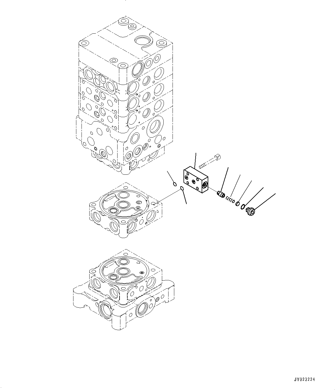 Komatsu parts book diagram for PC170LC-10 S/N 30001-UP: CONTROL VALVE, INNER PARTS (23/26) (#30001-)