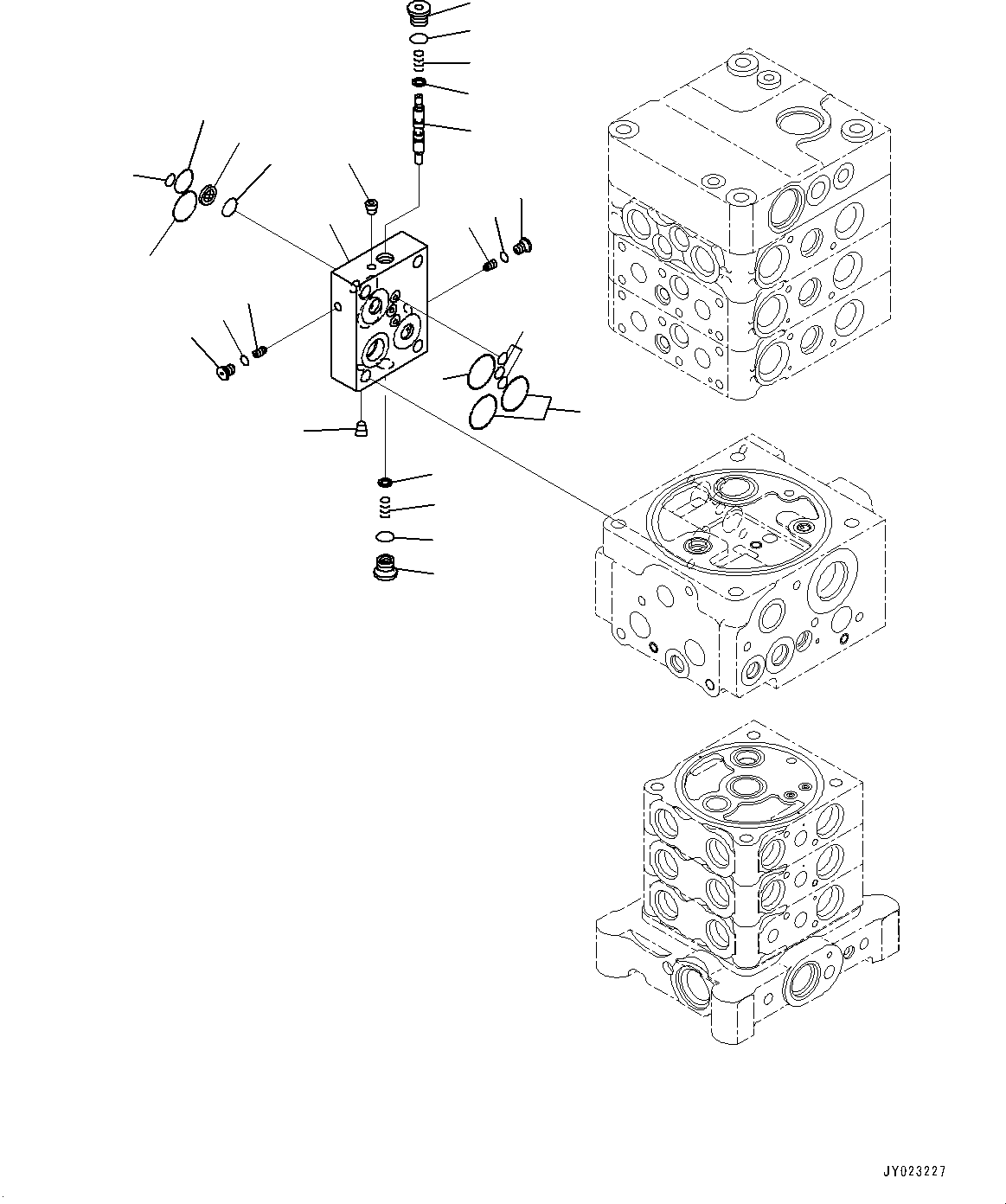 Komatsu parts book diagram for PC170LC-10 S/N 30001-UP: CONTROL VALVE, INNER PARTS (25/26) (#30001-)