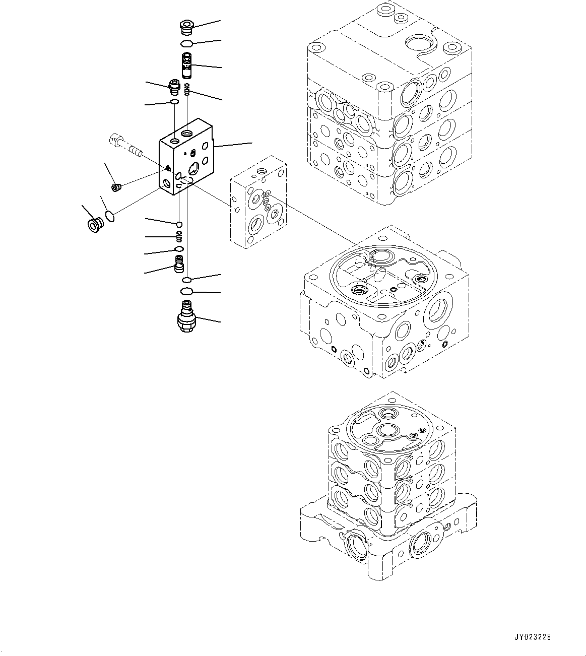 Komatsu parts book diagram for PC170LC-10 S/N 30001-UP: CONTROL VALVE, INNER PARTS (26/26) (#30001-)
