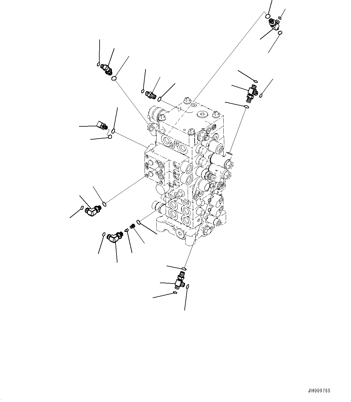 Komatsu parts book diagram for PC170LC-10 S/N 30001-UP: CONTROL VALVE, CONNECTING PARTS (2/2) (#30001-)