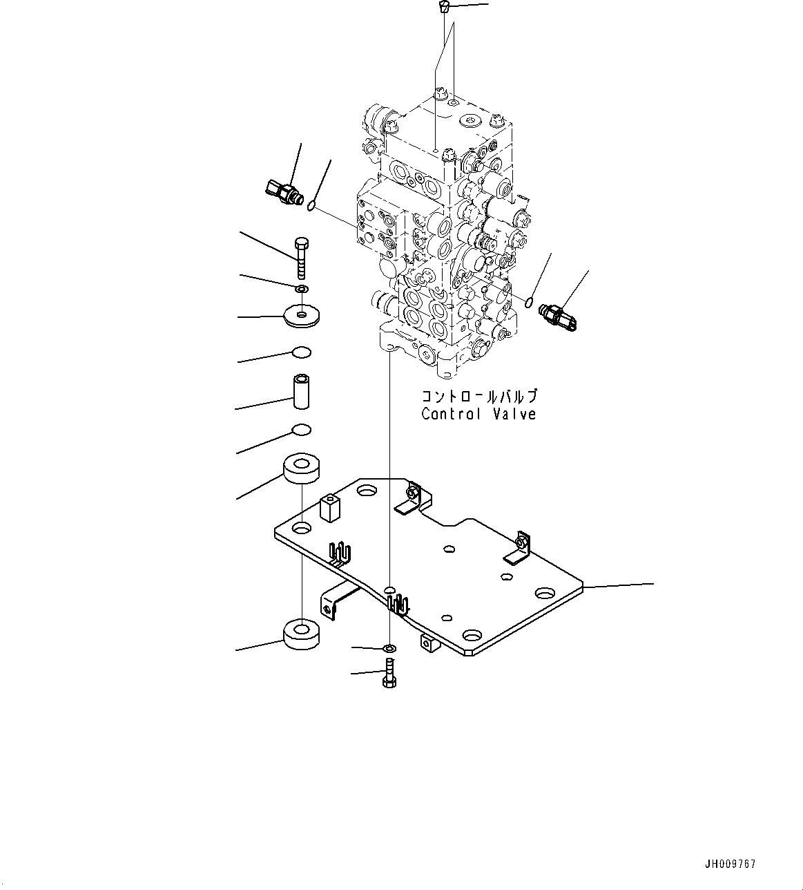 Komatsu parts book diagram for PC170LC-10 S/N 30001-UP: CONTROL VALVE, BRACKET (#30001-)