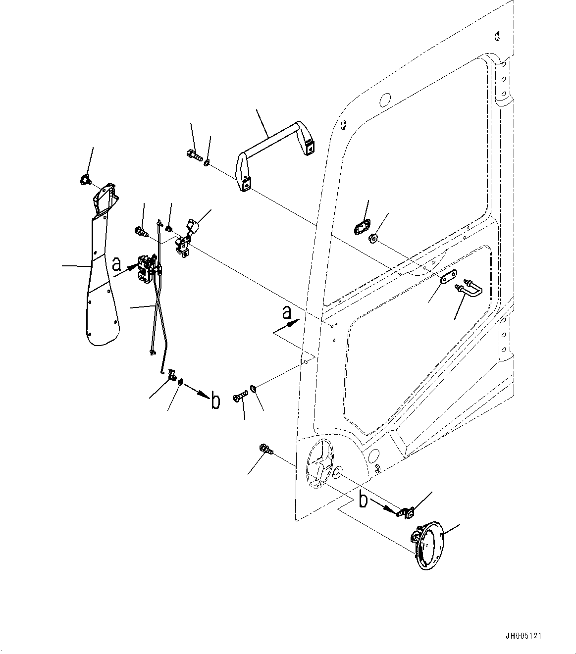 Komatsu parts book diagram for PC170LC-10 S/N 30001-UP: CAB, DOOR LOCK (#30001-)