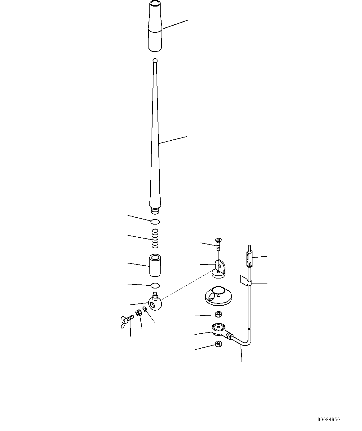 Komatsu parts book diagram for PC170LC-10 S/N 30001-UP: CAB, INNER PARTS, RUBBER ANTENNA (#30001-)