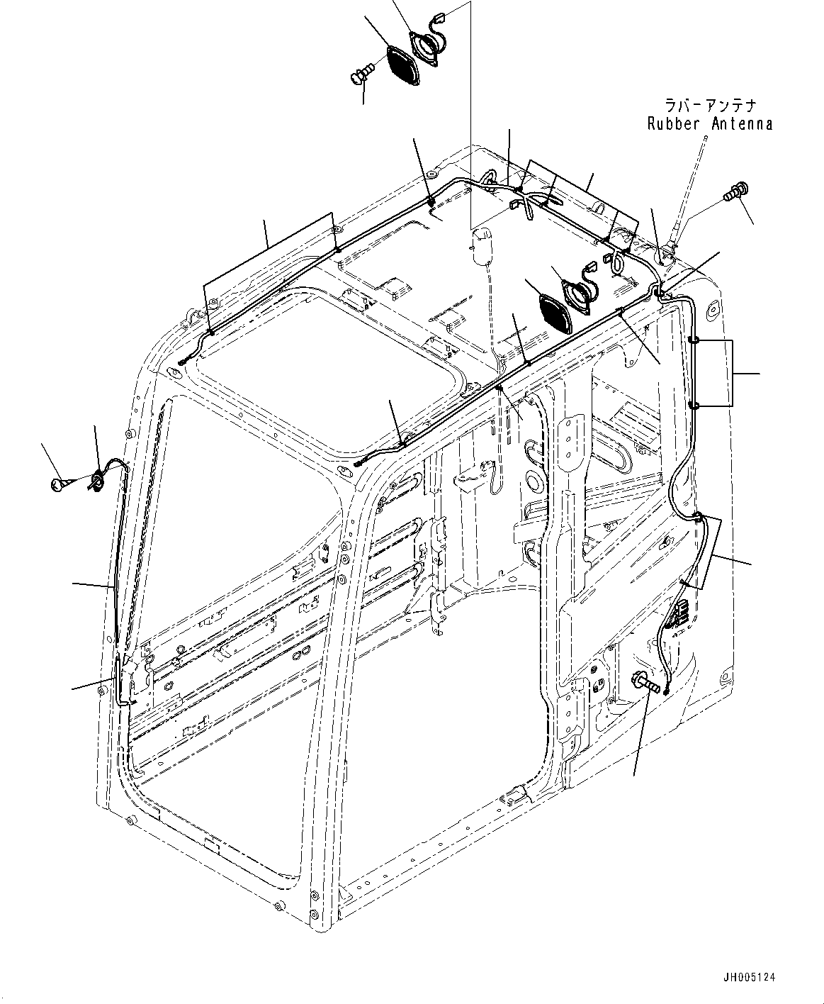 Komatsu parts book diagram for PC170LC-10 S/N 30001-UP: CAB, SPEAKER AND WINDOW WASHER (#30001-)