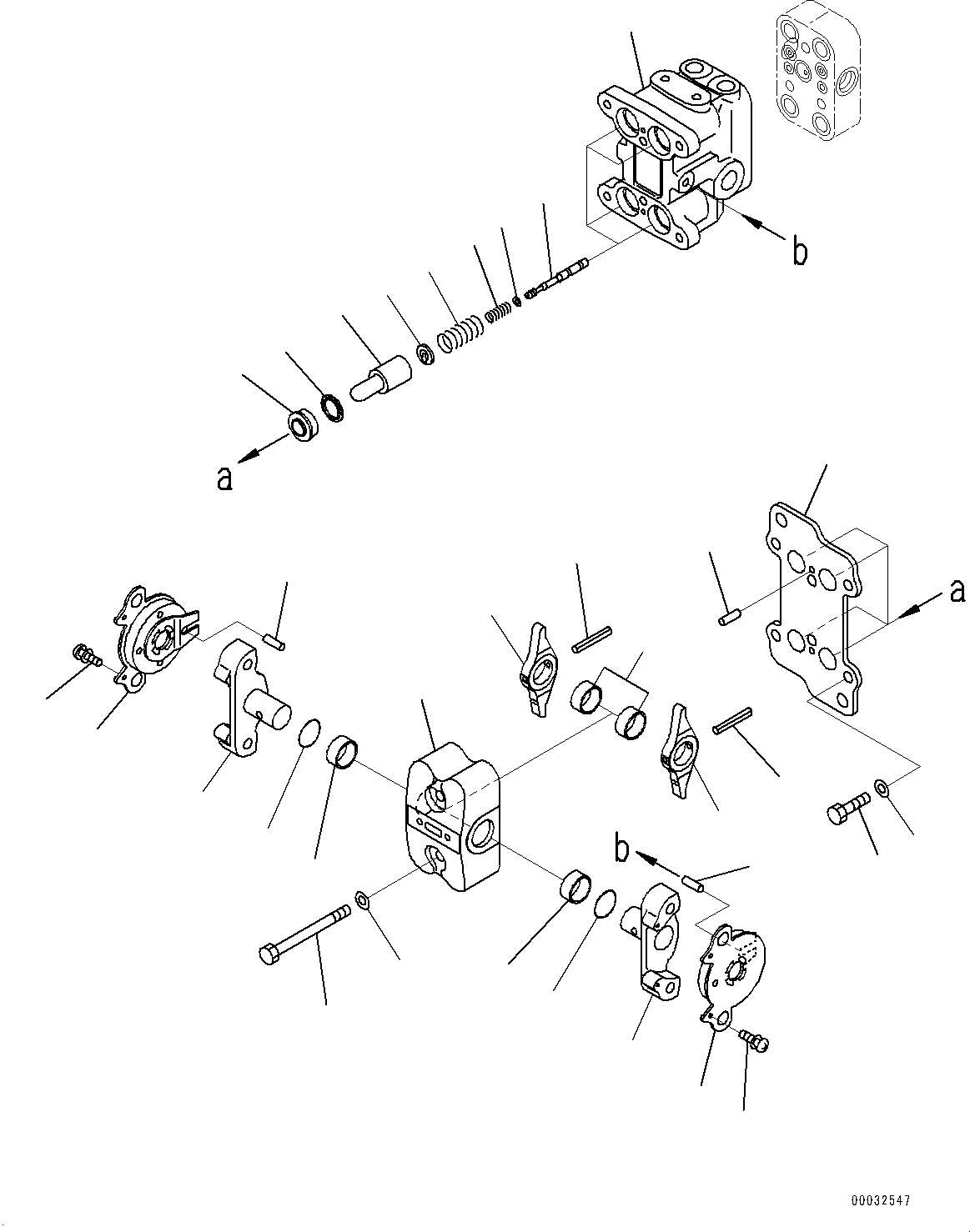 Komatsu parts book diagram for PC170LC-10 S/N 30001-UP: CAB, PPC VALVE FOR TRAVEL (1/2) (#30001-)