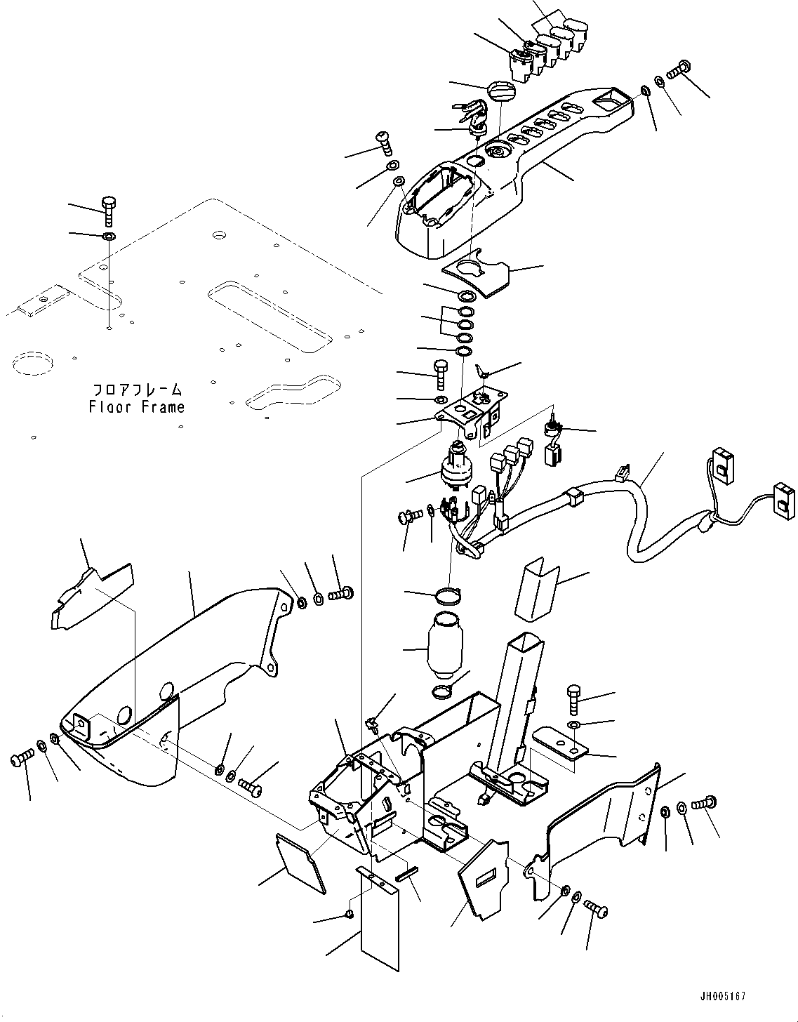 Komatsu parts book diagram for PC170LC-10 S/N 30001-UP: CAB, FLOOR, CONSOLE, R.H. (#30001-)