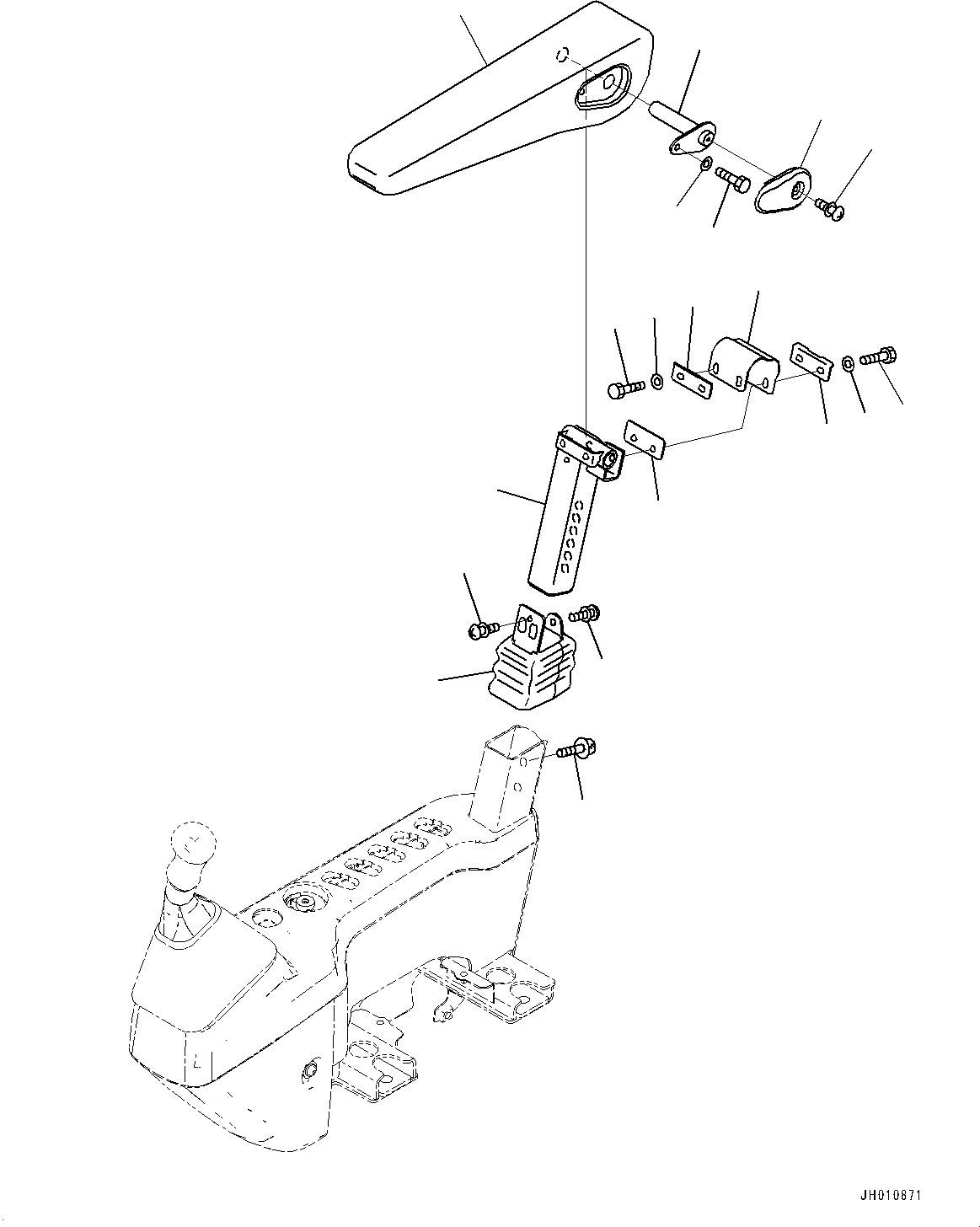 Komatsu parts book diagram for PC170LC-10 S/N 30001-UP: CAB, FLOOR, ARMREST, R.H. (#30001-)