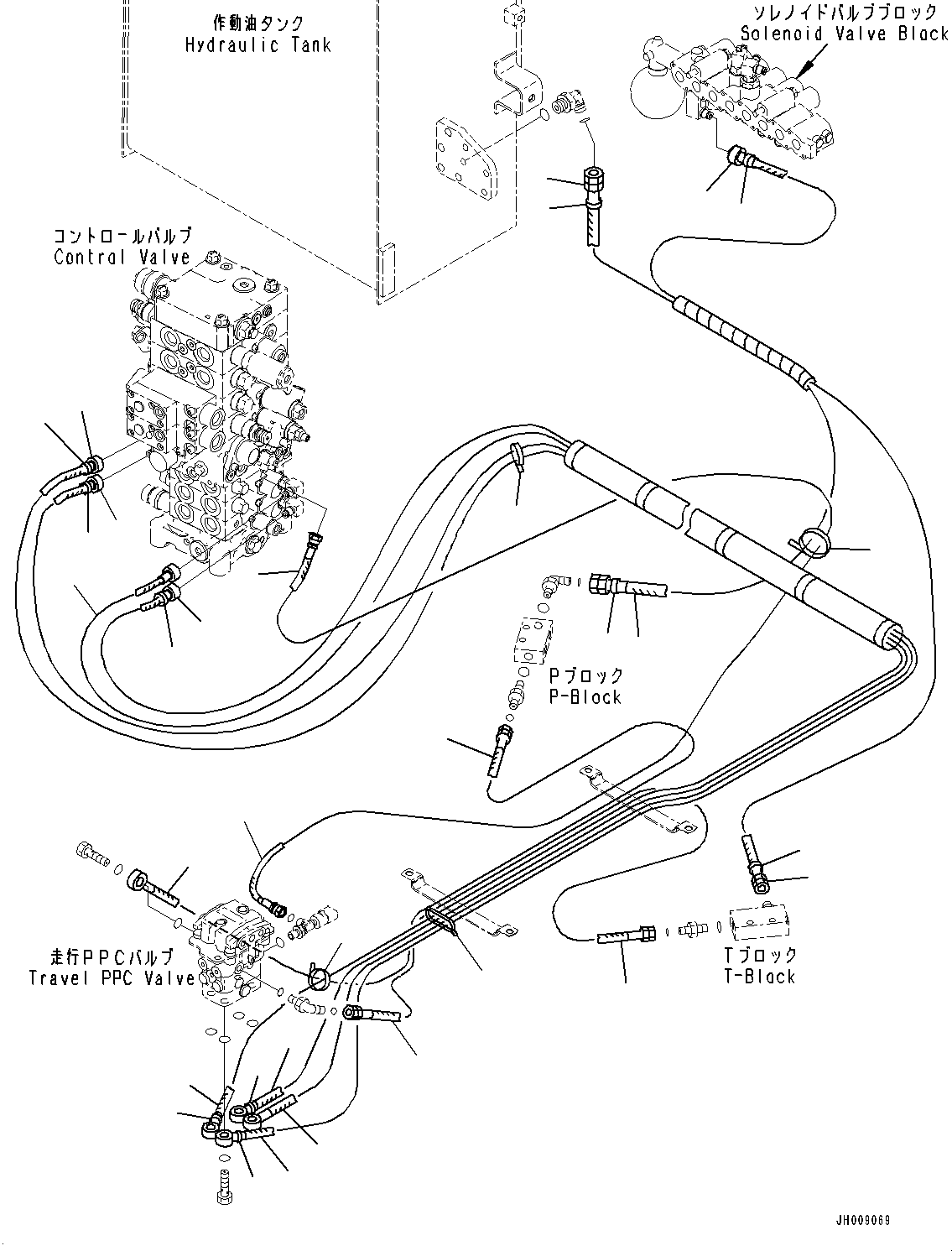 Komatsu parts book diagram for PC170LC-10 S/N 30001-UP: CAB, FLOOR, PPC VALVE FOR TRAVEL (#30001-)