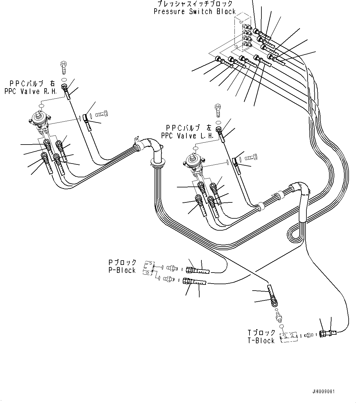 Komatsu parts book diagram for PC170LC-10 S/N 30001-UP: CAB, FLOOR, PPC VALVE PIPING FOR WORK EQUIPMENT (#30001-)
