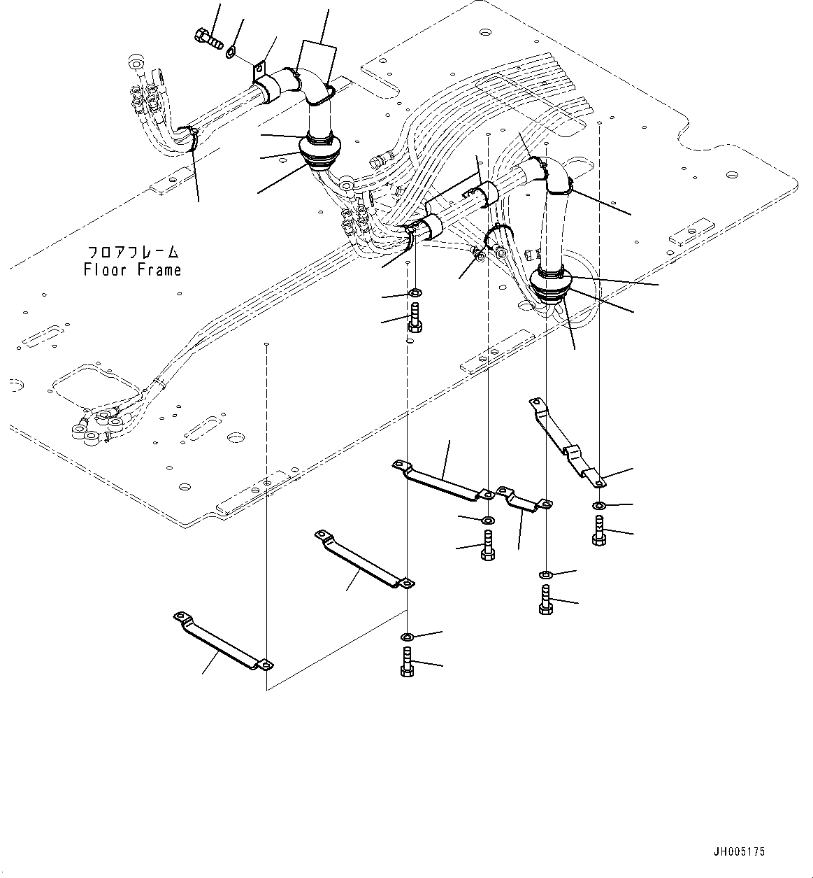 Komatsu parts book diagram for PC170LC-10 S/N 30001-UP: CAB, FLOOR, PIPING MOUNTING (#30001-)