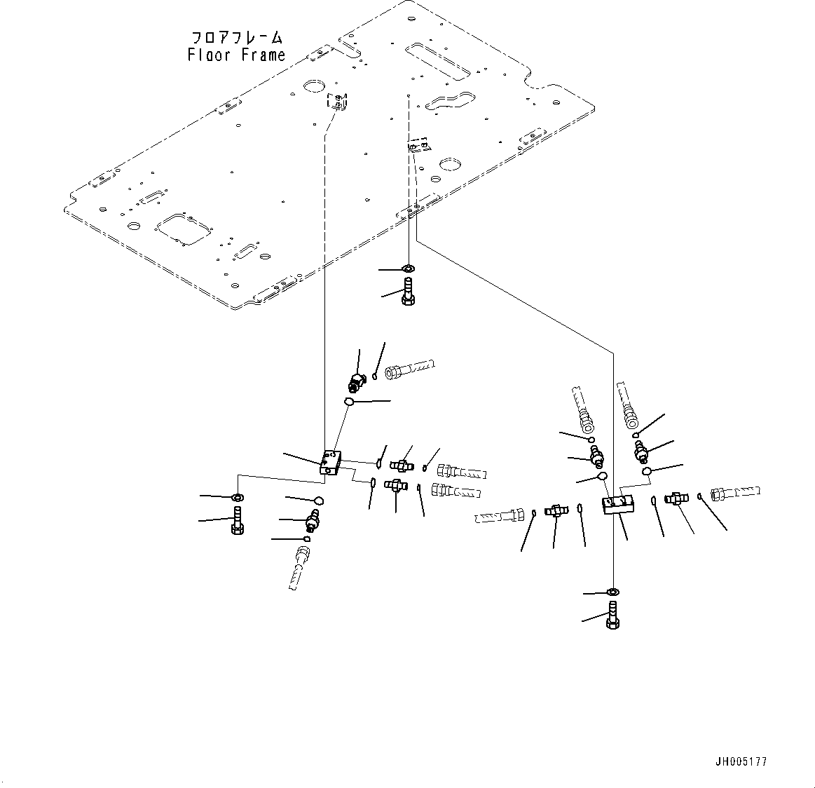 Komatsu parts book diagram for PC170LC-10 S/N 30001-UP: CAB, FLOOR, P, T BLOCK (#30001-)
