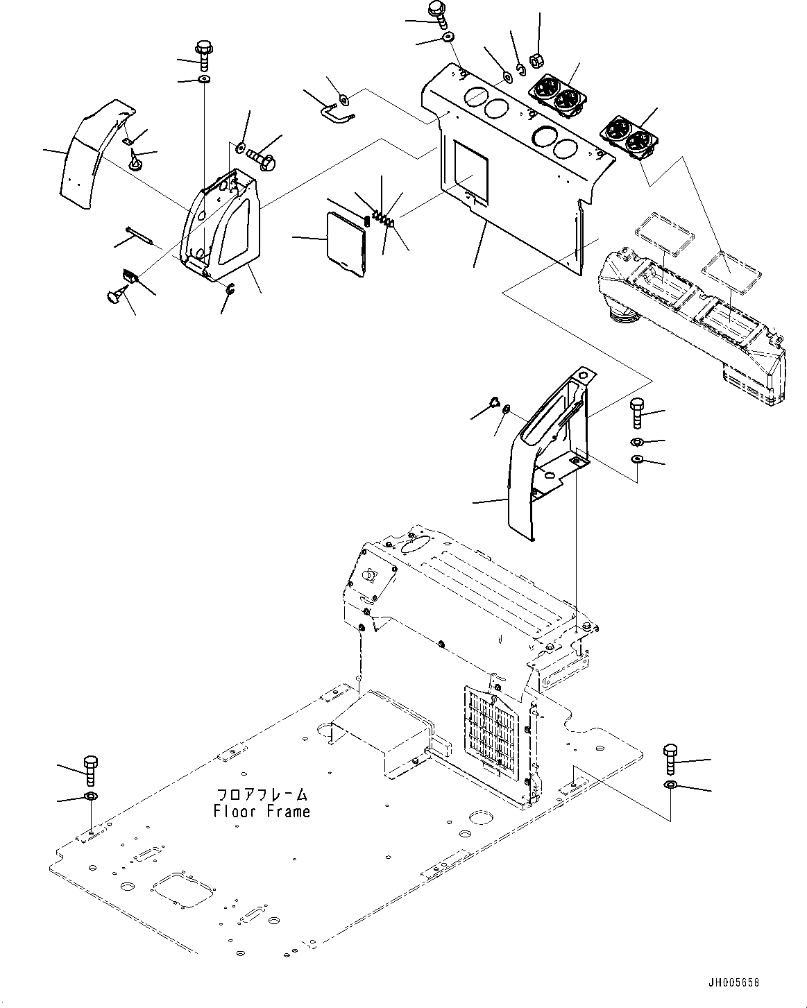 Komatsu parts book diagram for PC170LC-10 S/N 30001-UP: CAB, CAB IN PARTS, REAR COVER (#30001-)