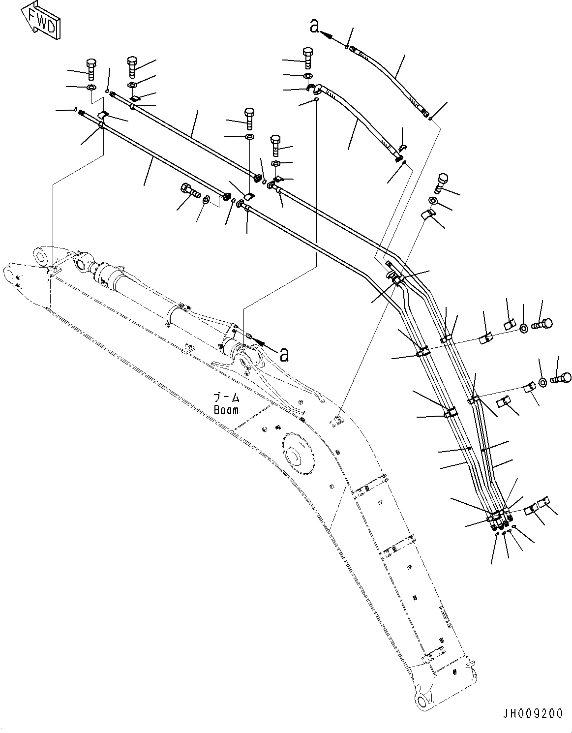 Komatsu parts book diagram for PC170LC-10 S/N 30001-UP: BOOM, ARM AND BUCKET CYLINDER PIPING (#30001-)