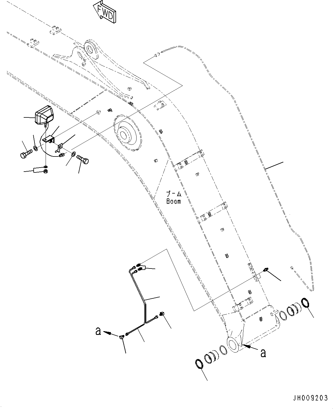 Komatsu parts book diagram for PC170LC-10 S/N 30001-UP: BOOM, WORKING LAMP (#30001-)
