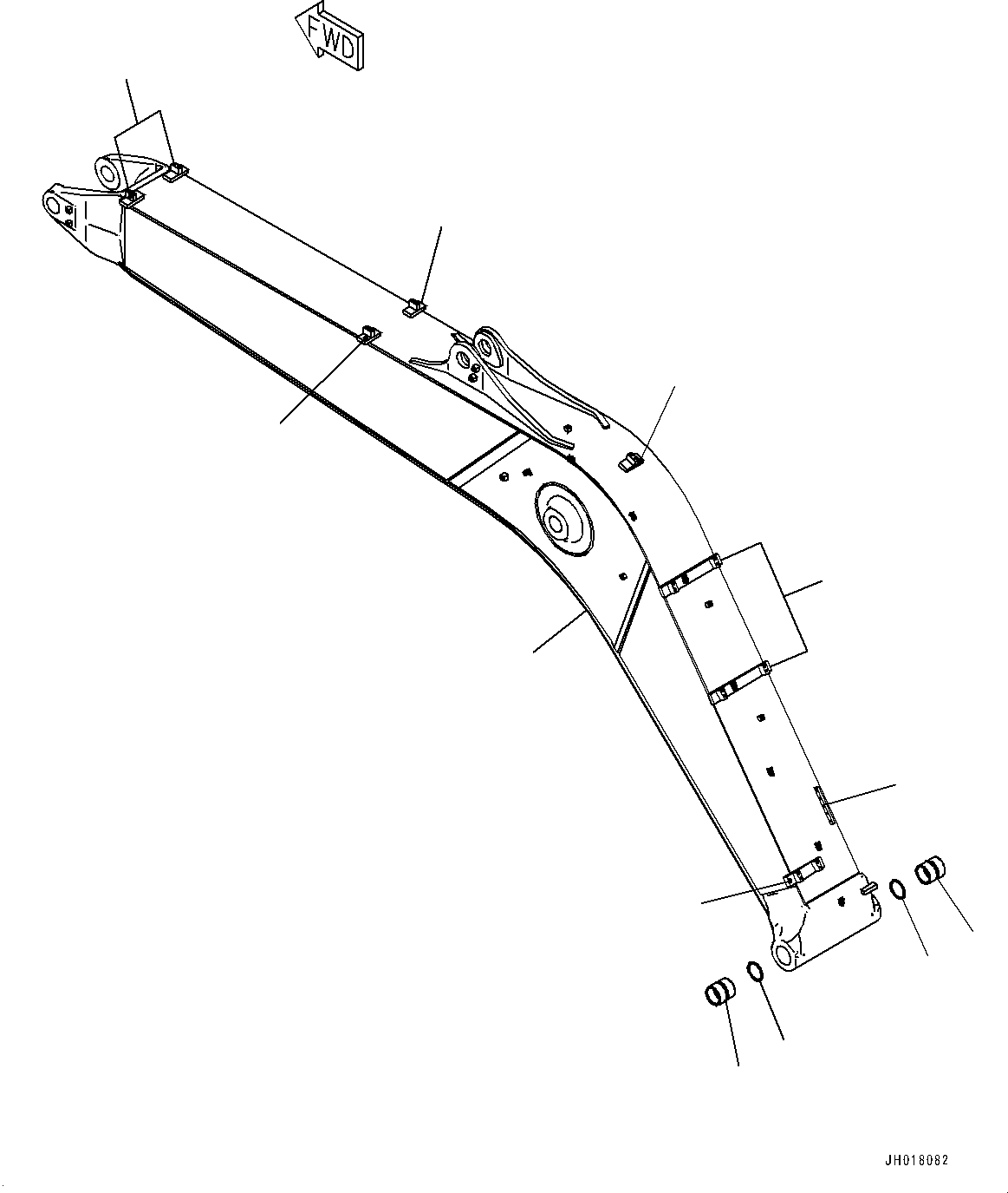 Komatsu parts book diagram for PC170LC-10 S/N 30001-UP: BOOM, BOOM AND BUSHING (#30001-)